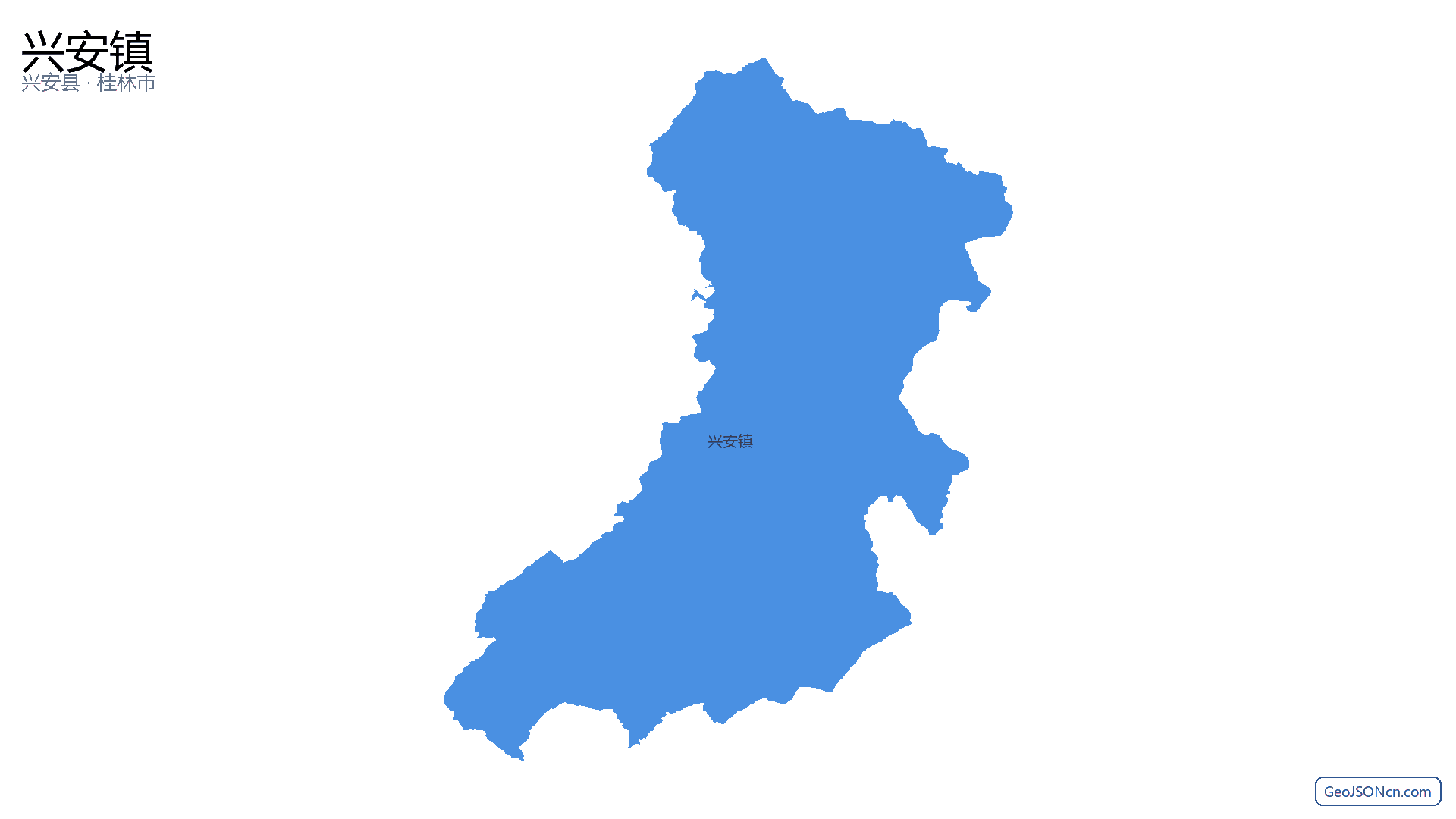 兴安镇行政区划边界地图（兴安县·桂林市）,提供GeoJSON、SHP矢量边界数据下载及高清地图大图(PNG/JPG) - GeoJSONcn.com