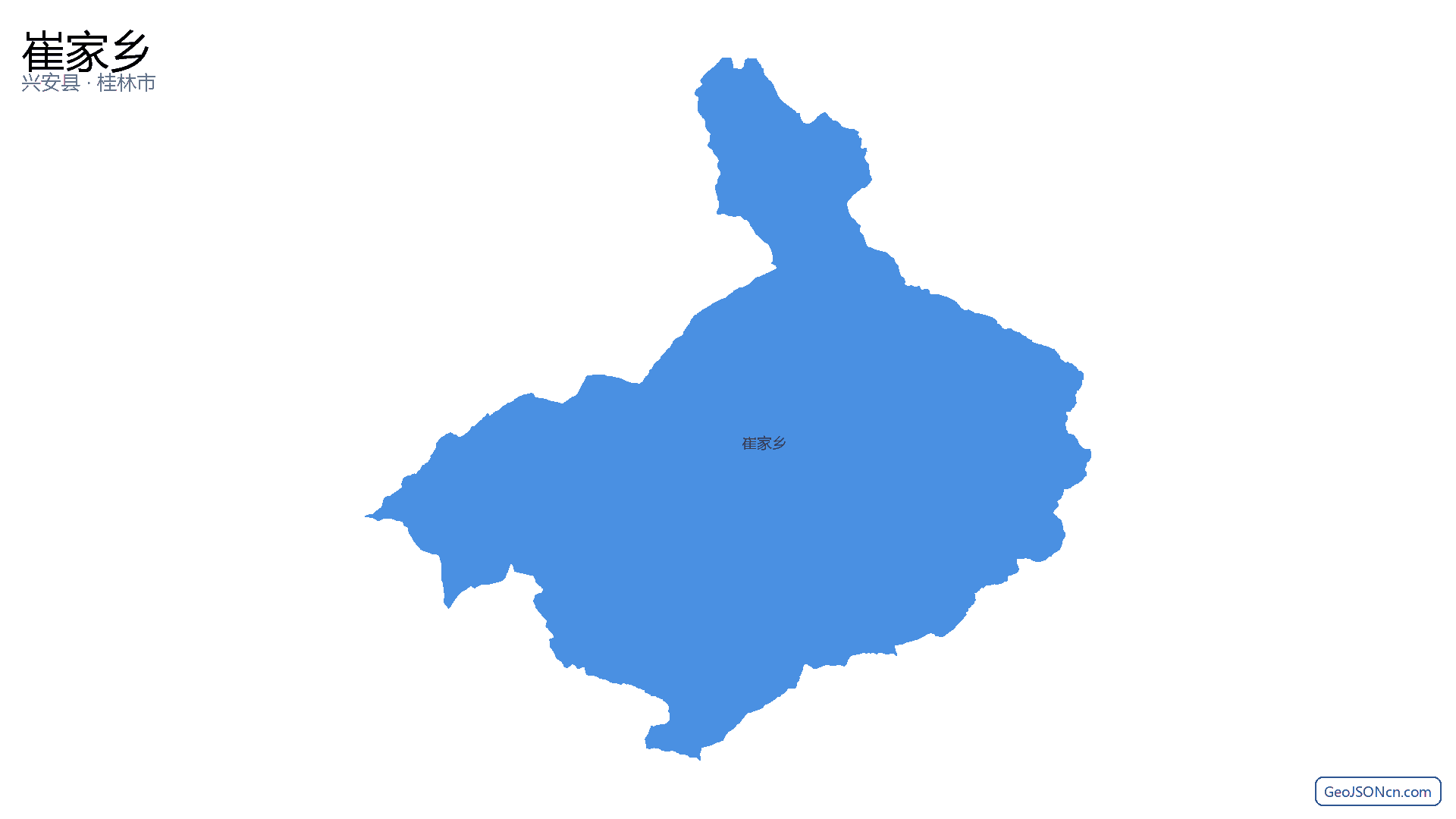 崔家乡行政区划边界地图(兴安县·桂林市),提供GeoJSON、SHP矢量边界数据下载及高清地图大图(PNG/JPG) - GeoJSONcn.com