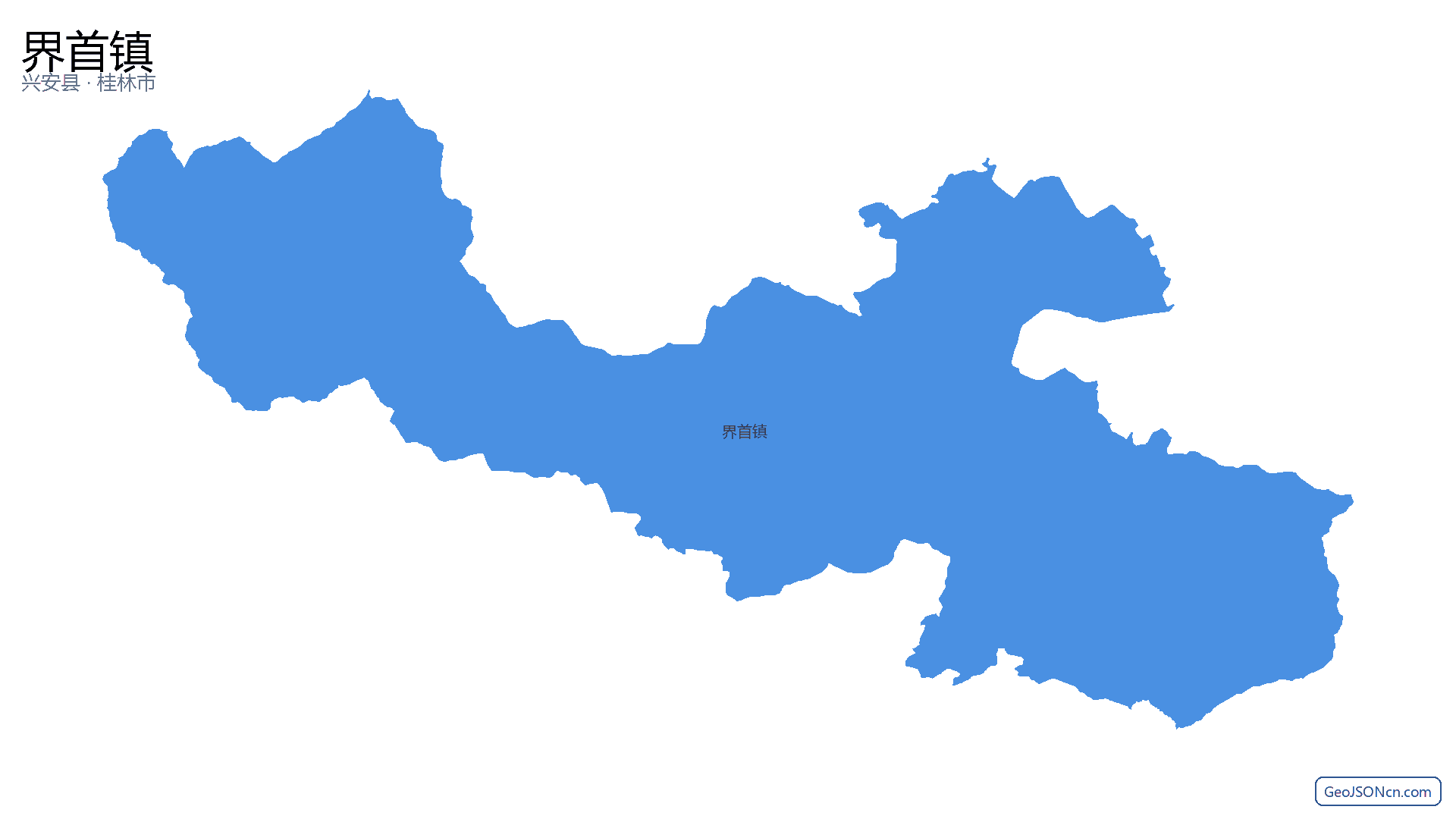 界首镇行政区划边界地图（兴安县·桂林市）,提供GeoJSON、SHP矢量边界数据下载及高清地图大图(PNG/JPG) - GeoJSONcn.com