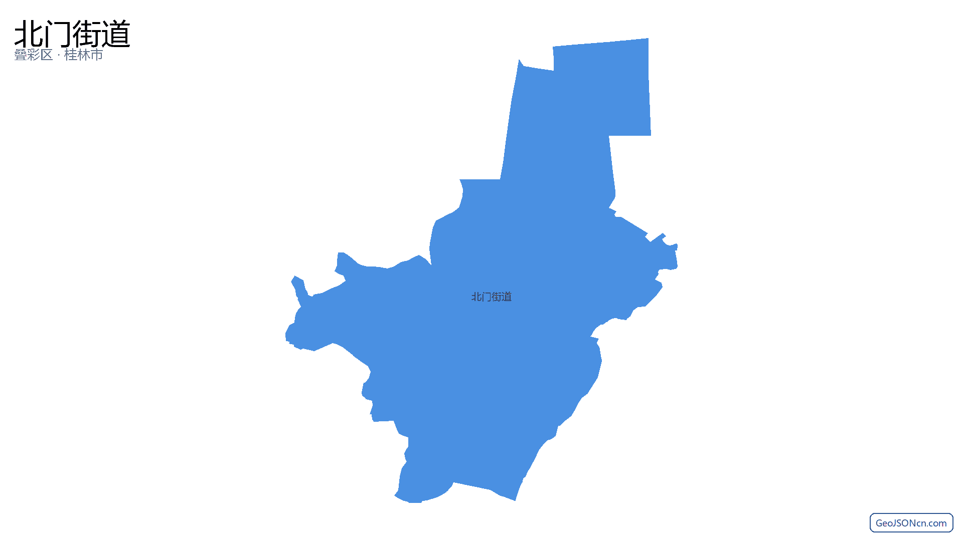 北门街道行政区划边界地图（叠彩区·桂林市）,提供GeoJSON、SHP矢量边界数据下载及高清地图大图(PNG/JPG) - GeoJSONcn.com