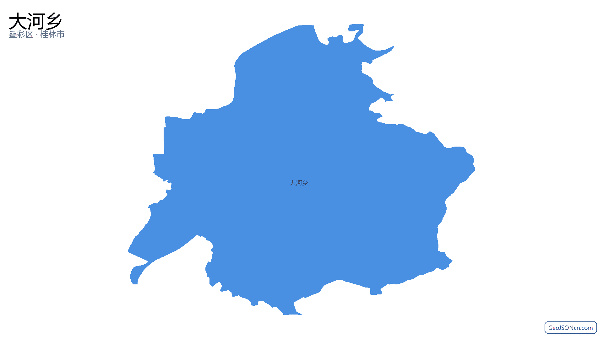 大河乡行政区划边界地图(叠彩区·桂林市),提供GeoJSON、SHP矢量边界数据下载及高清地图大图(PNG/JPG) - GeoJSONcn.com
