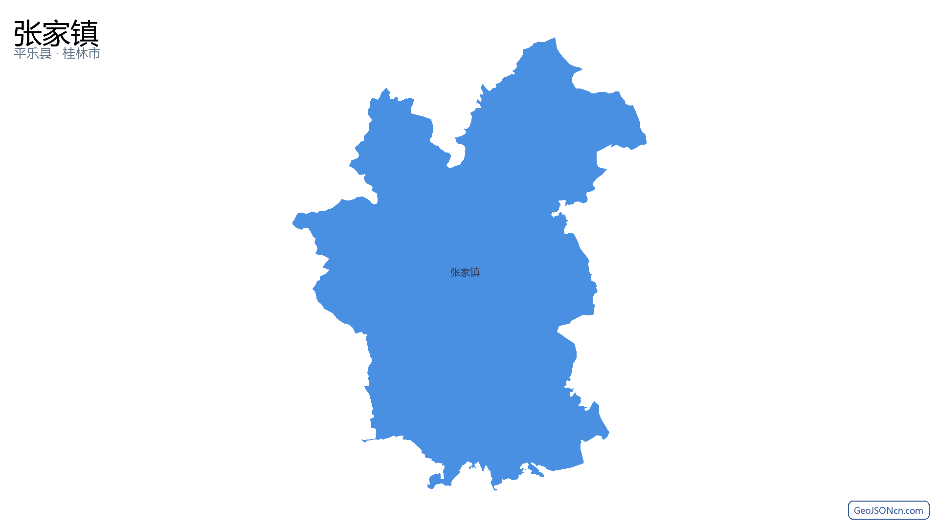 张家镇行政区划边界地图（平乐县·桂林市）,提供GeoJSON、SHP矢量边界数据下载及高清地图大图(PNG/JPG) - GeoJSONcn.com