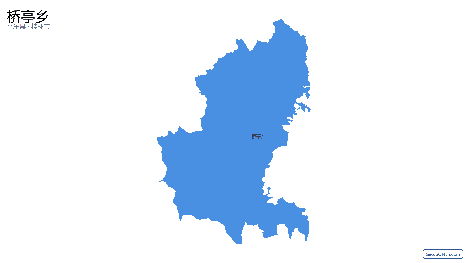 桥亭乡行政区划边界地图（平乐县·桂林市）,提供GeoJSON、SHP矢量边界数据下载及高清地图大图(PNG/JPG) - GeoJSONcn.com