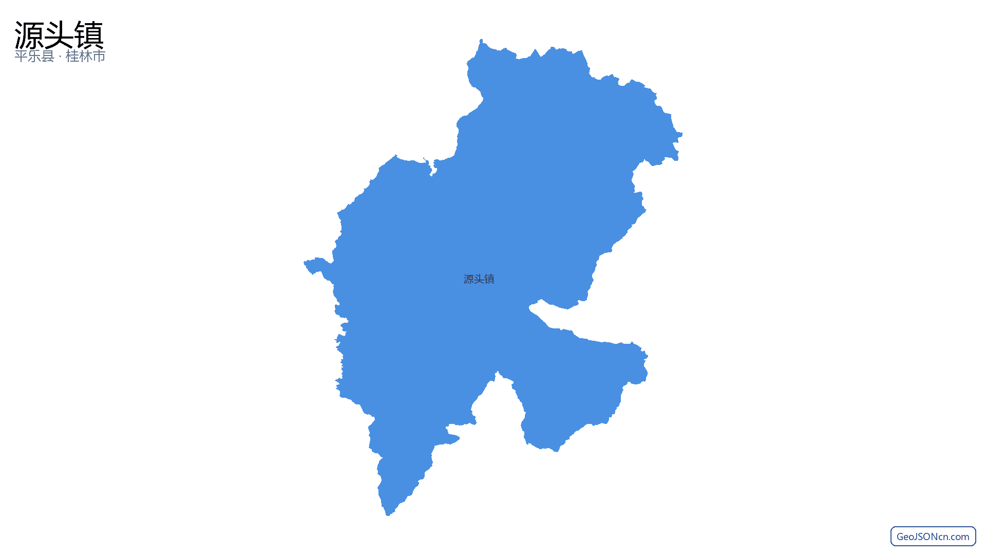 源头镇行政区划边界地图（平乐县·桂林市）,提供GeoJSON、SHP矢量边界数据下载及高清地图大图(PNG/JPG) - GeoJSONcn.com