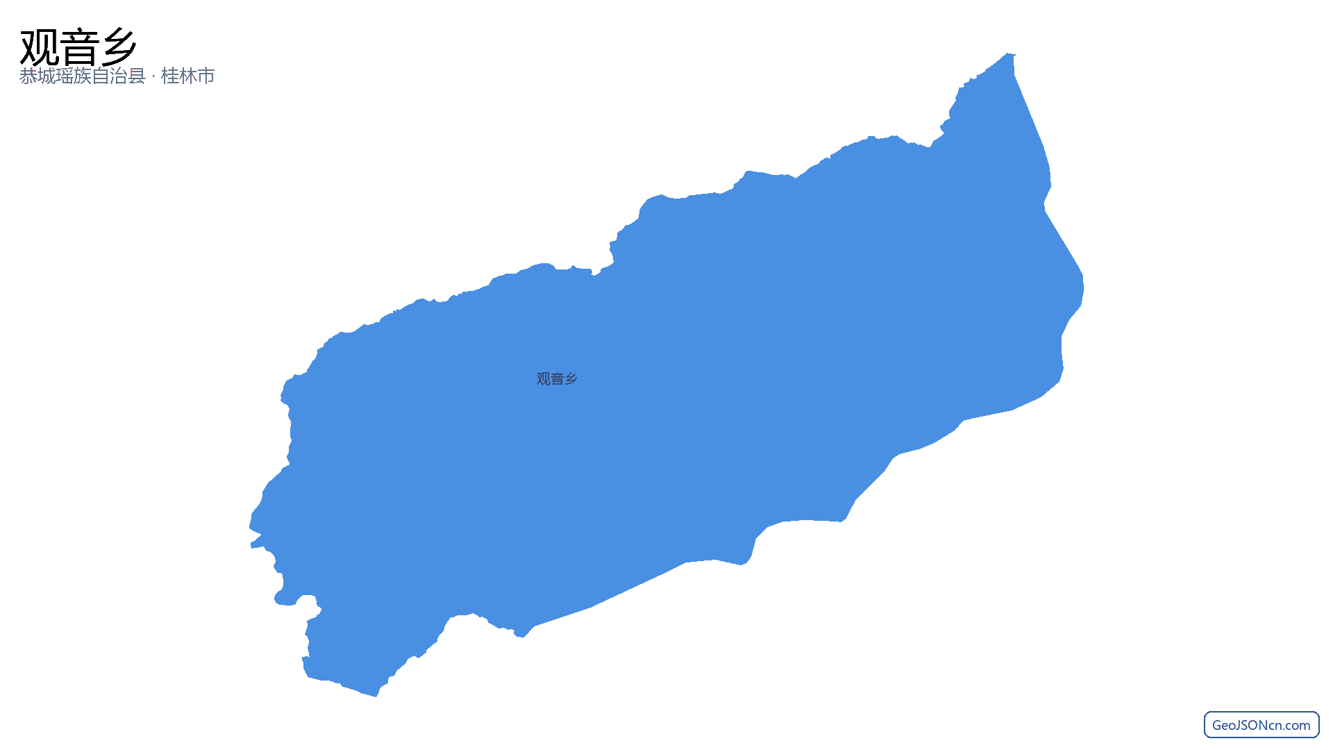 观音乡行政区划边界地图(恭城瑶族自治县·桂林市),提供GeoJSON、SHP矢量边界数据下载及高清地图大图(PNG/JPG) - GeoJSONcn.com