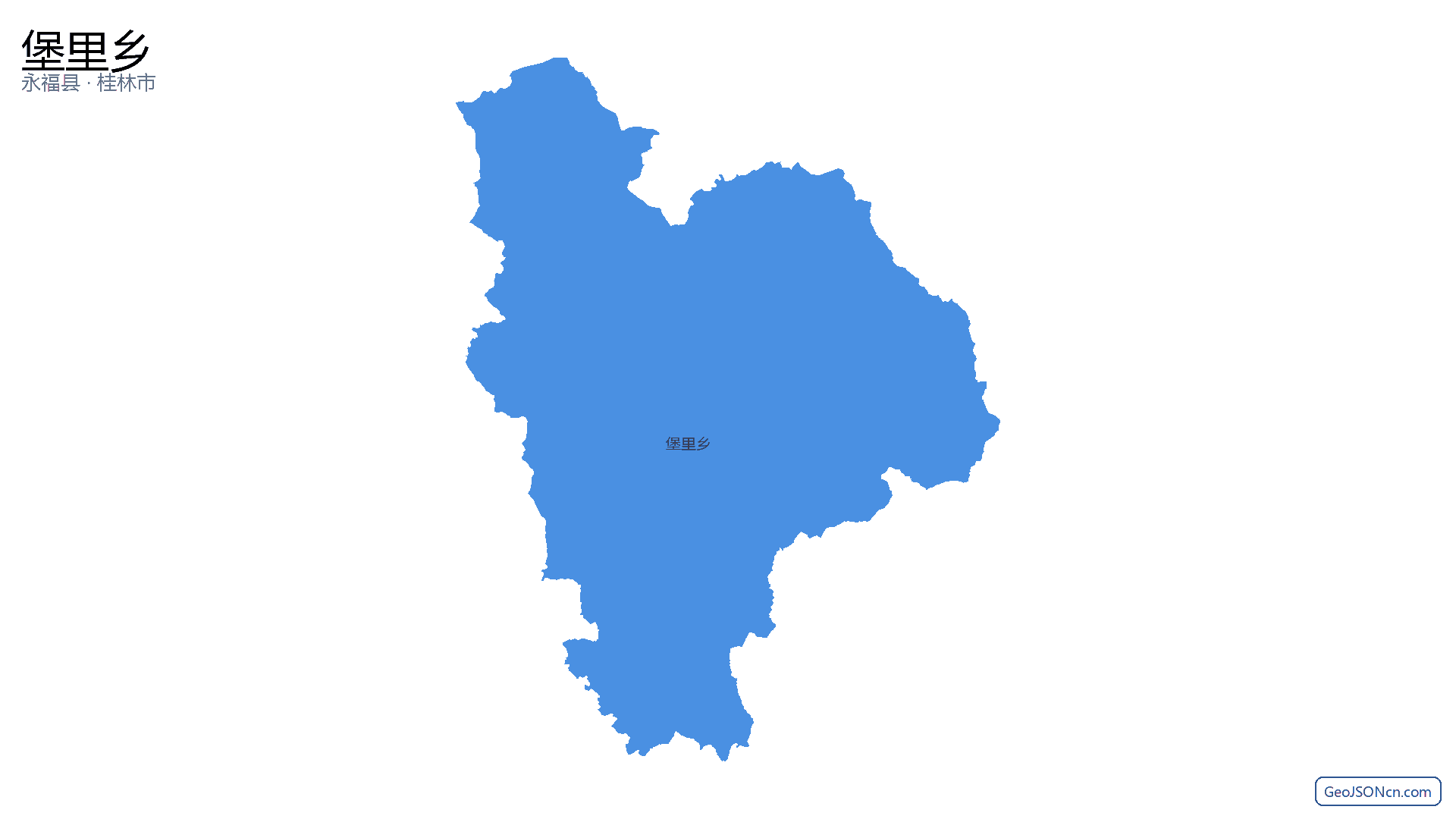 堡里乡行政区划边界地图（永福县·桂林市）,提供GeoJSON、SHP矢量边界数据下载及高清地图大图(PNG/JPG) - GeoJSONcn.com