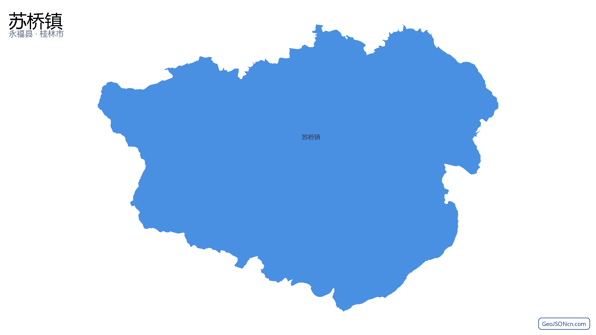 苏桥镇行政区划边界地图（永福县·桂林市）,提供GeoJSON、SHP矢量边界数据下载及高清地图大图(PNG/JPG) - GeoJSONcn.com