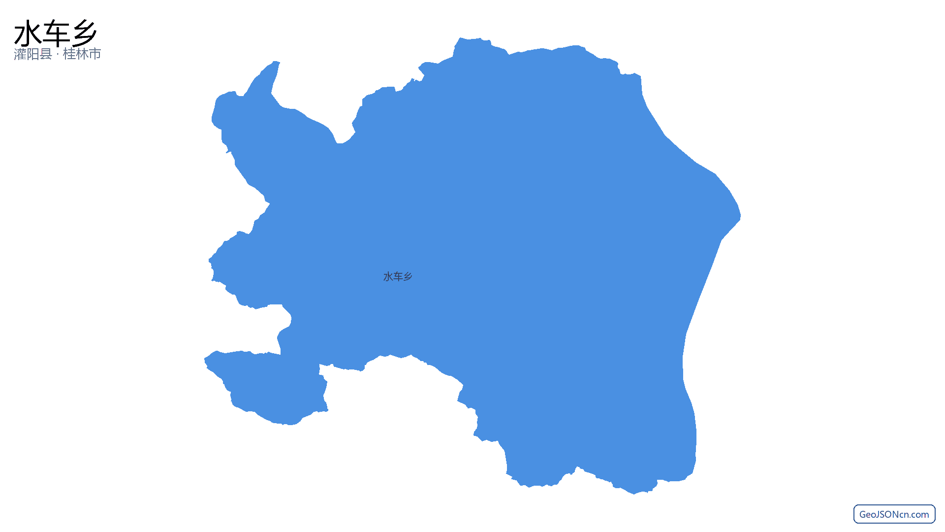 水车乡行政区划边界地图(灌阳县·桂林市),提供GeoJSON、SHP矢量边界数据下载及高清地图大图(PNG/JPG) - GeoJSONcn.com
