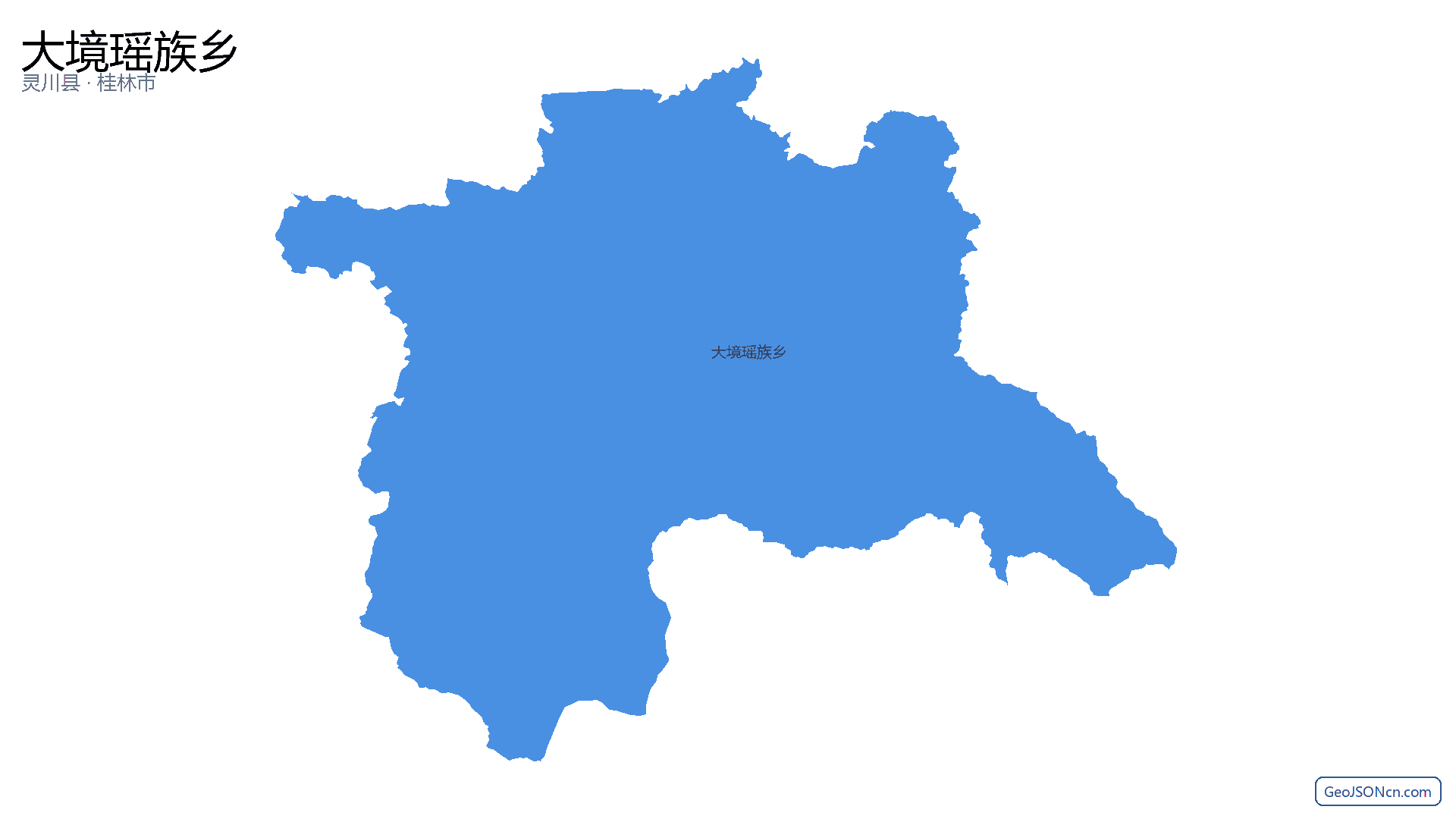大境瑶族乡行政区划边界地图（灵川县·桂林市）,提供GeoJSON、SHP矢量边界数据下载及高清地图大图(PNG/JPG) - GeoJSONcn.com