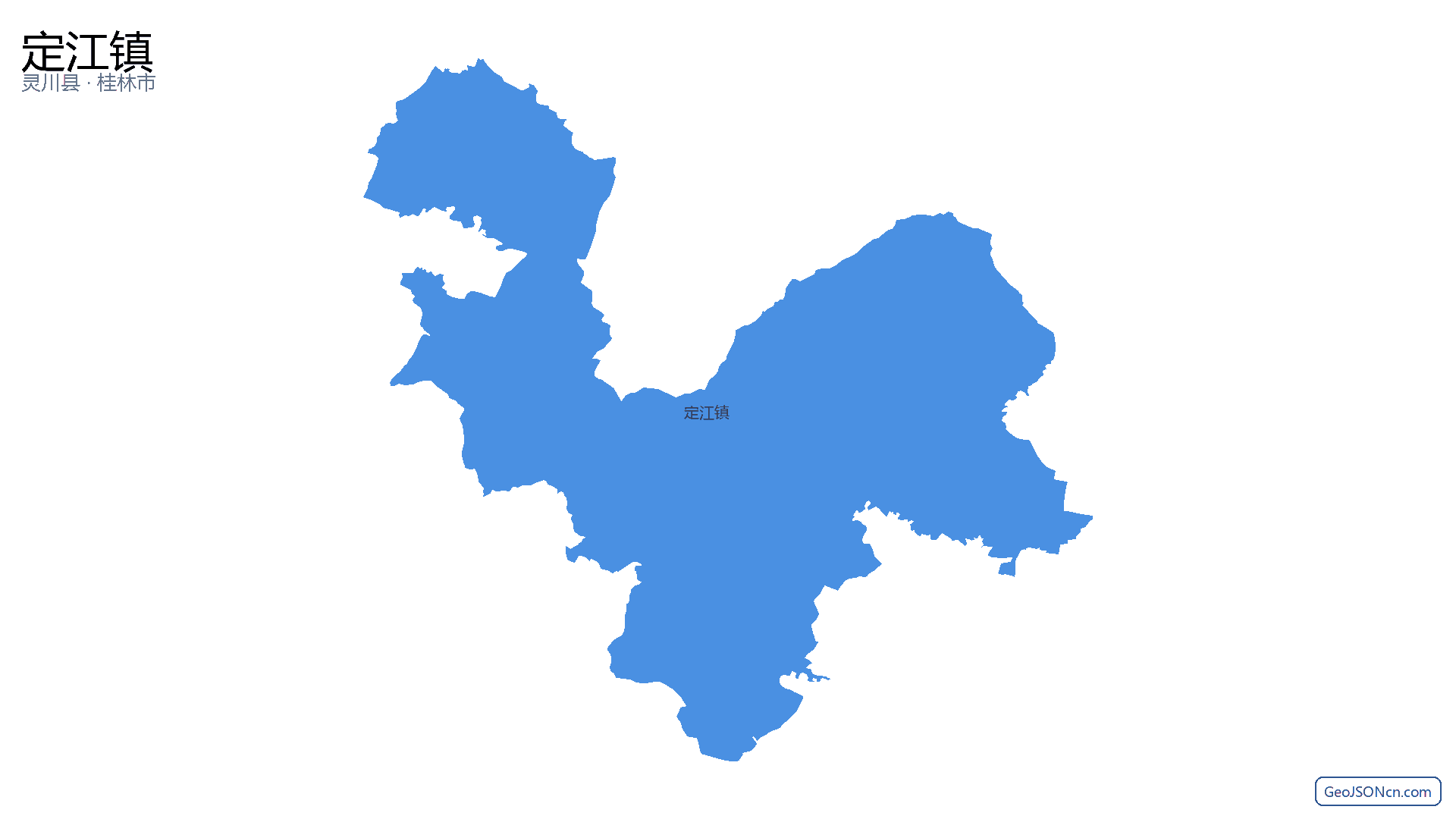 定江镇行政区划边界地图（灵川县·桂林市）,提供GeoJSON、SHP矢量边界数据下载及高清地图大图(PNG/JPG) - GeoJSONcn.com