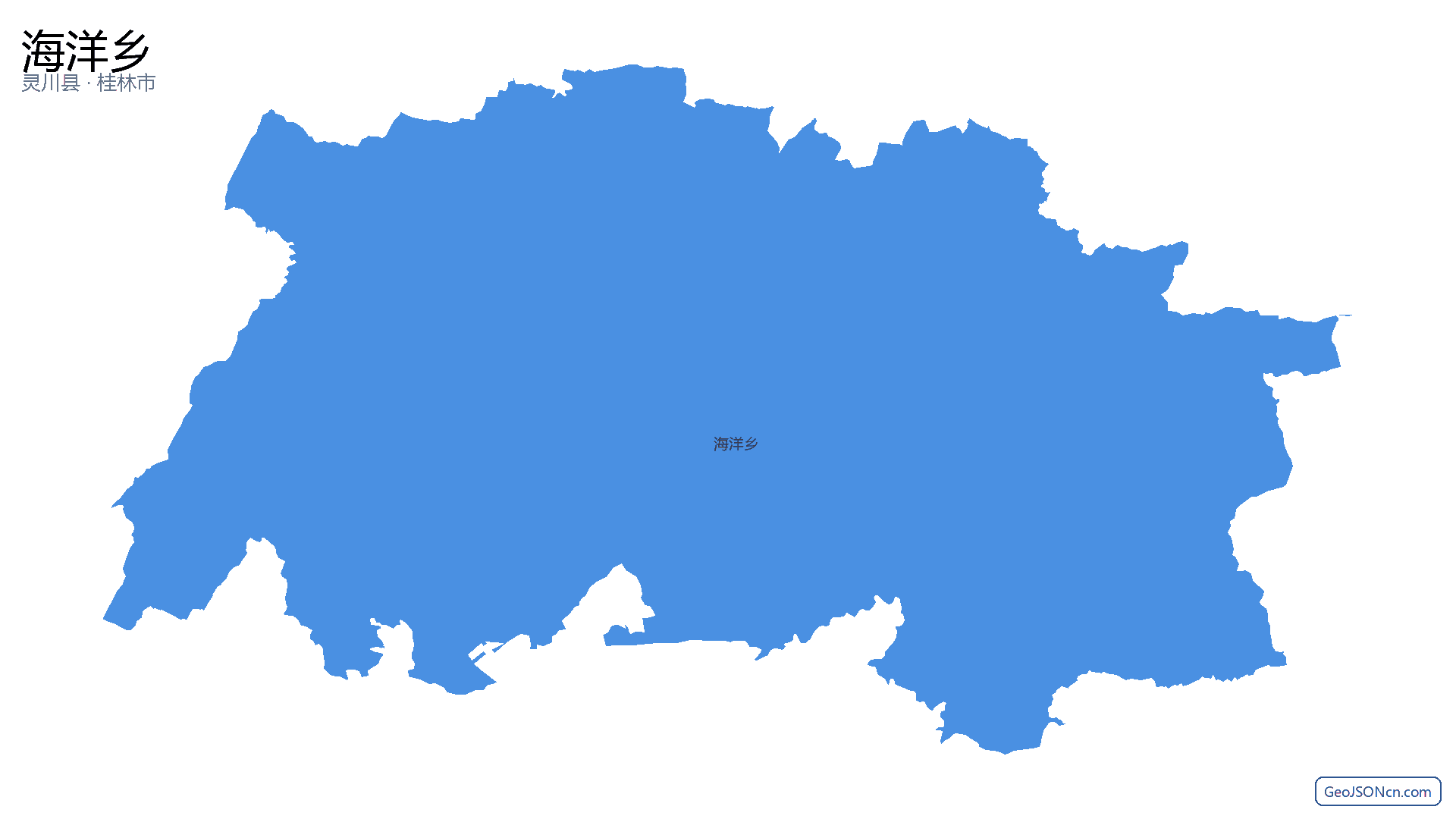 海洋乡行政区划边界地图(灵川县·桂林市),提供GeoJSON、SHP矢量边界数据下载及高清地图大图(PNG/JPG) - GeoJSONcn.com