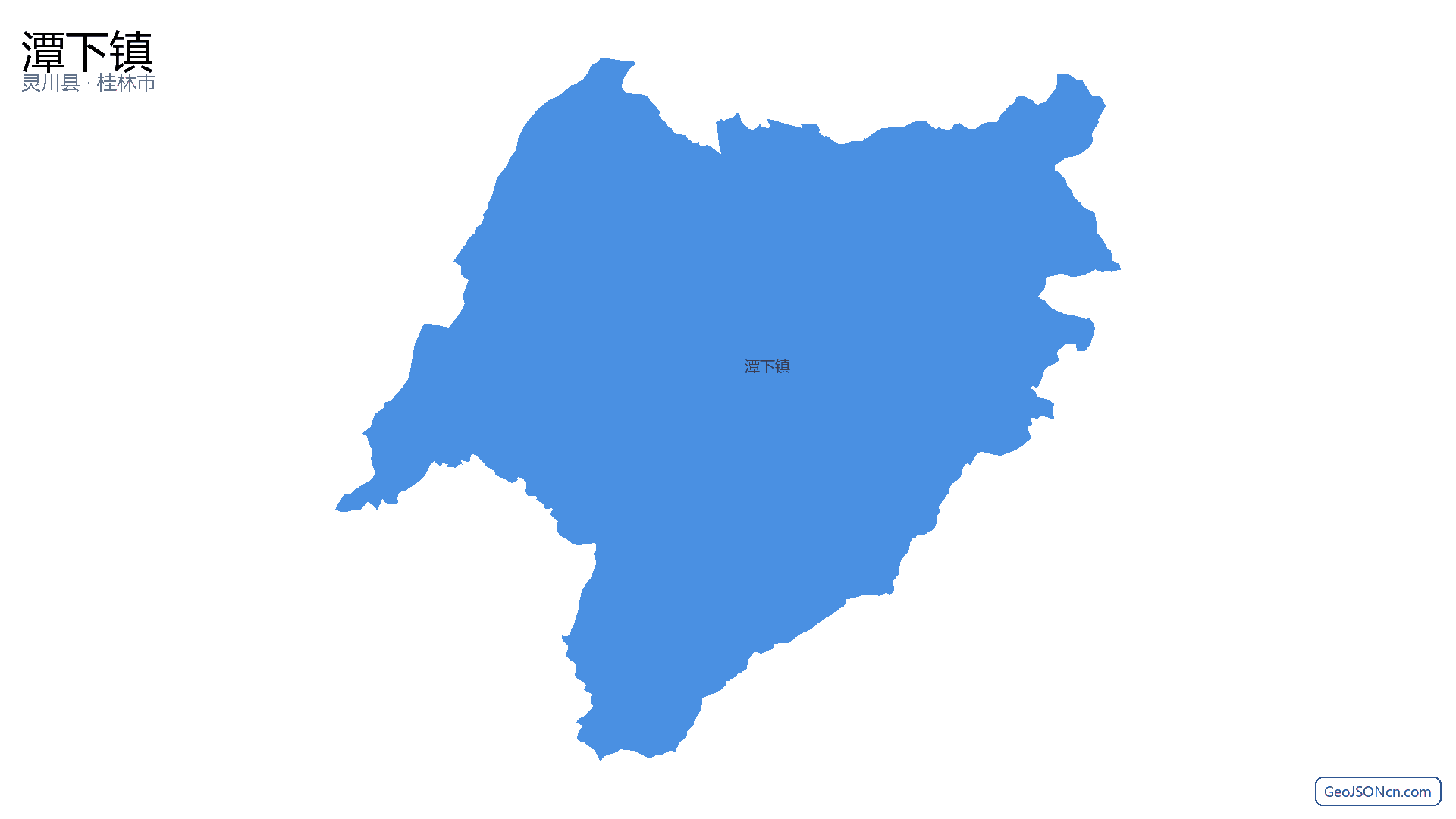 潭下镇行政区划边界地图（灵川县·桂林市）,提供GeoJSON、SHP矢量边界数据下载及高清地图大图(PNG/JPG) - GeoJSONcn.com