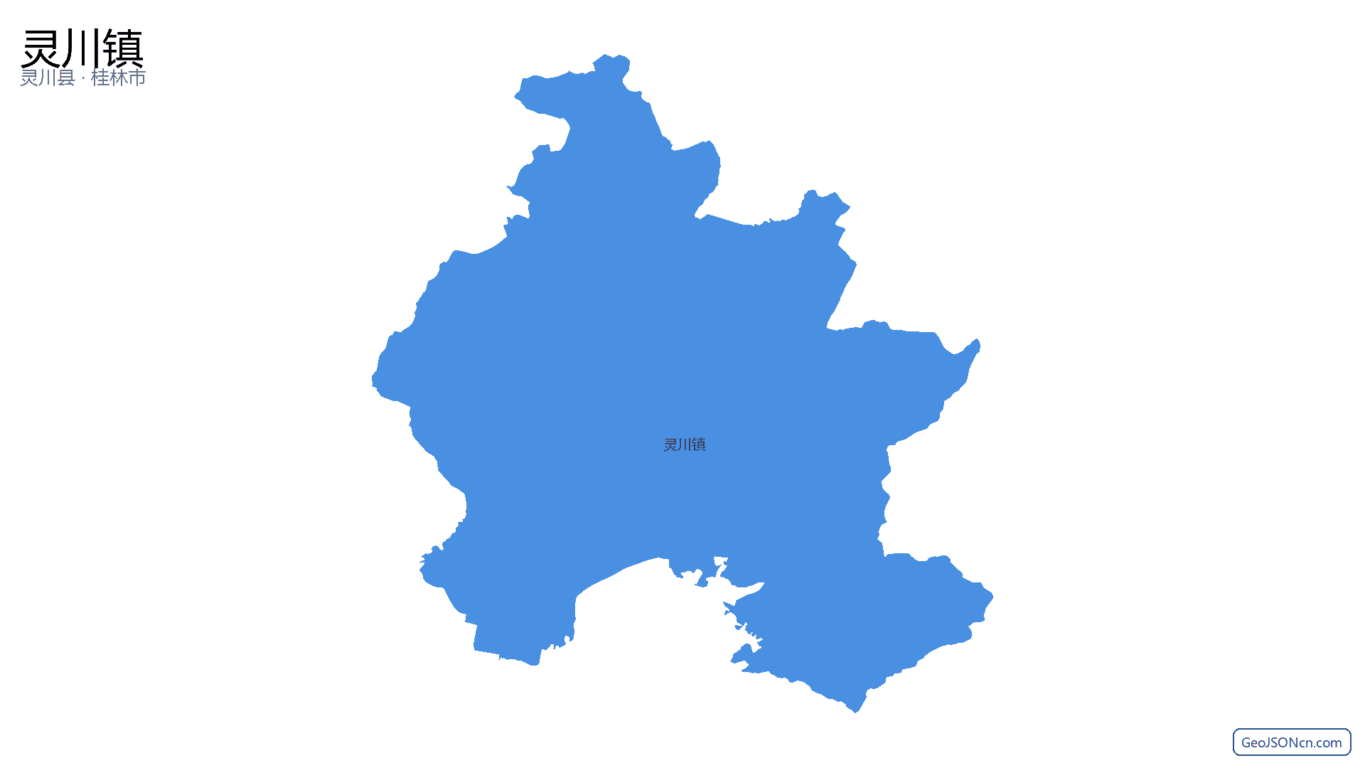 灵川镇行政区划边界地图（灵川县·桂林市）,提供GeoJSON、SHP矢量边界数据下载及高清地图大图(PNG/JPG) - GeoJSONcn.com