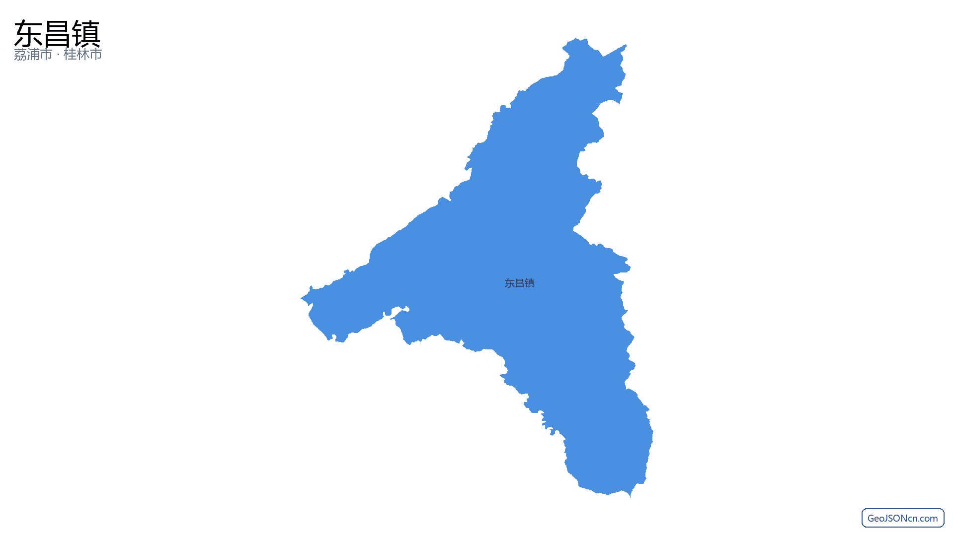 东昌镇行政区划边界地图（荔浦市·桂林市）,提供GeoJSON、SHP矢量边界数据下载及高清地图大图(PNG/JPG) - GeoJSONcn.com