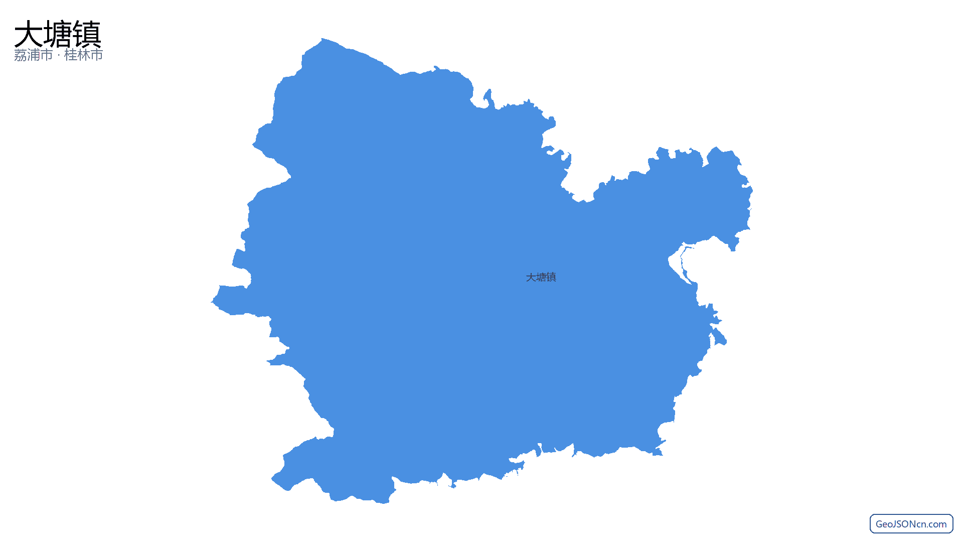 大塘镇行政区划边界地图(荔浦市·桂林市),提供GeoJSON、SHP矢量边界数据下载及高清地图大图(PNG/JPG) - GeoJSONcn.com