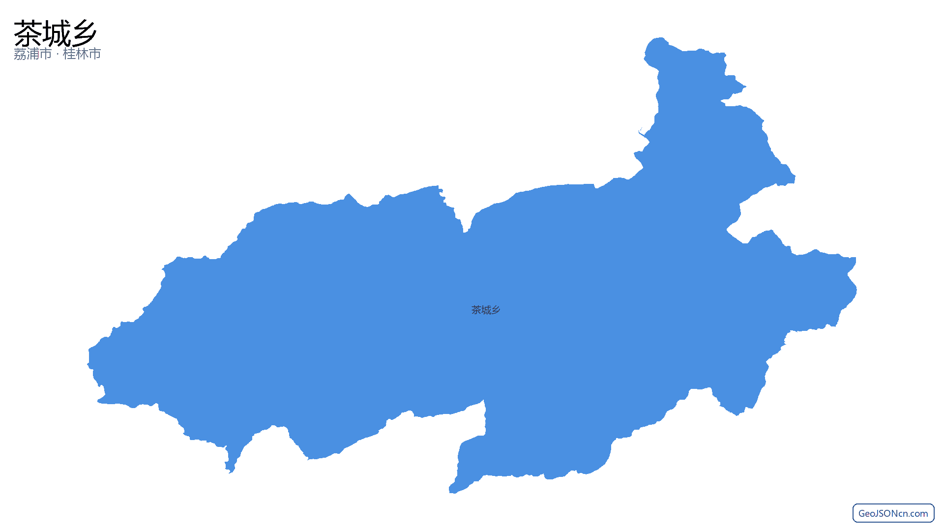 茶城乡行政区划边界地图(荔浦市·桂林市),提供GeoJSON、SHP矢量边界数据下载及高清地图大图(PNG/JPG) - GeoJSONcn.com
