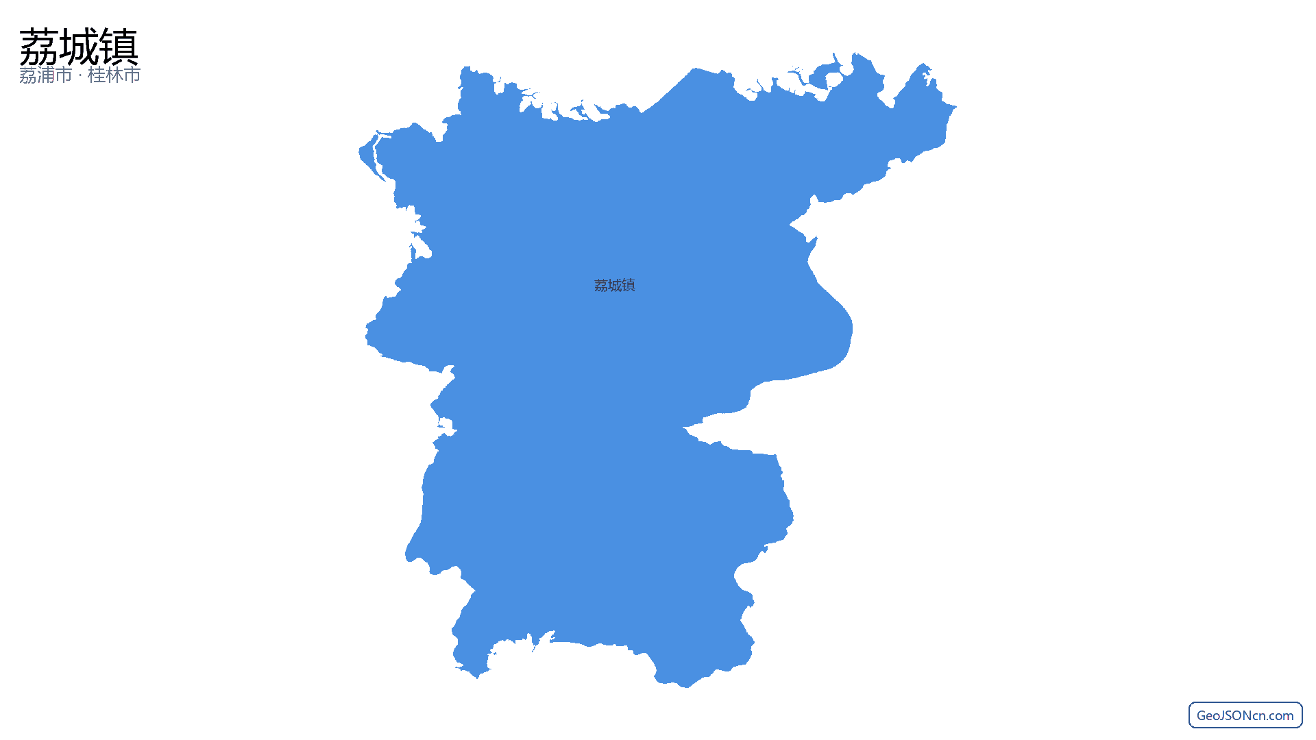 荔城镇行政区划边界地图(荔浦市·桂林市),提供GeoJSON、SHP矢量边界数据下载及高清地图大图(PNG/JPG) - GeoJSONcn.com