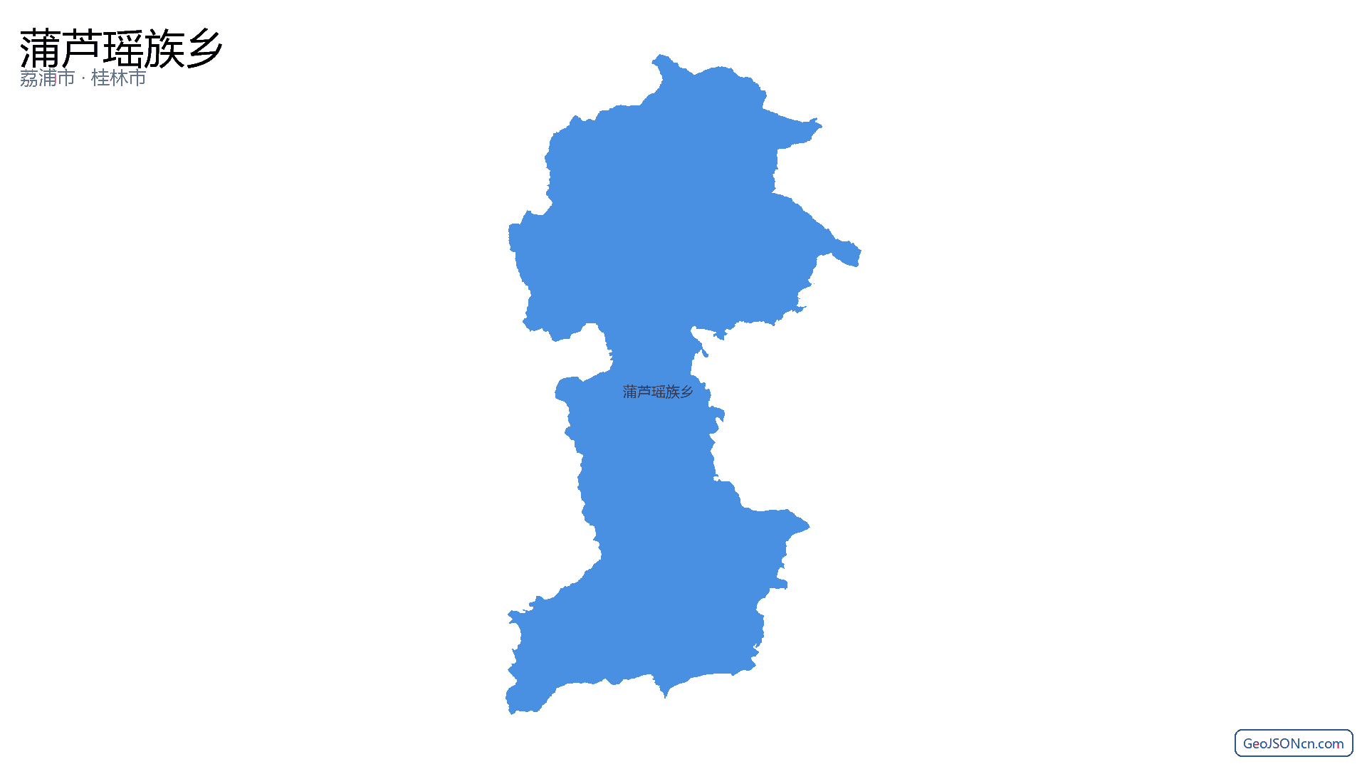 蒲芦瑶族乡行政区划边界地图(荔浦市·桂林市),提供GeoJSON、SHP矢量边界数据下载及高清地图大图(PNG/JPG) - GeoJSONcn.com