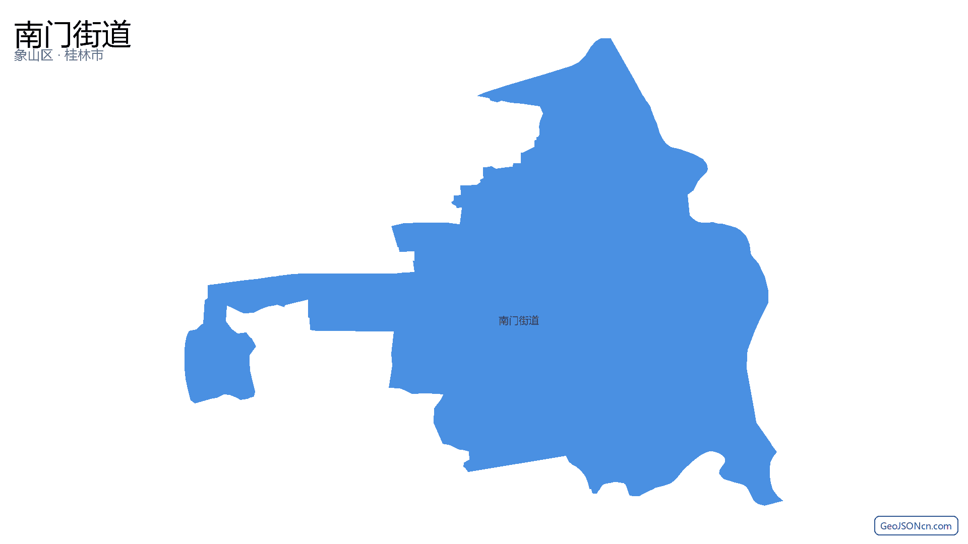 南门街道行政区划边界地图(象山区·桂林市),提供GeoJSON、SHP矢量边界数据下载及高清地图大图(PNG/JPG) - GeoJSONcn.com
