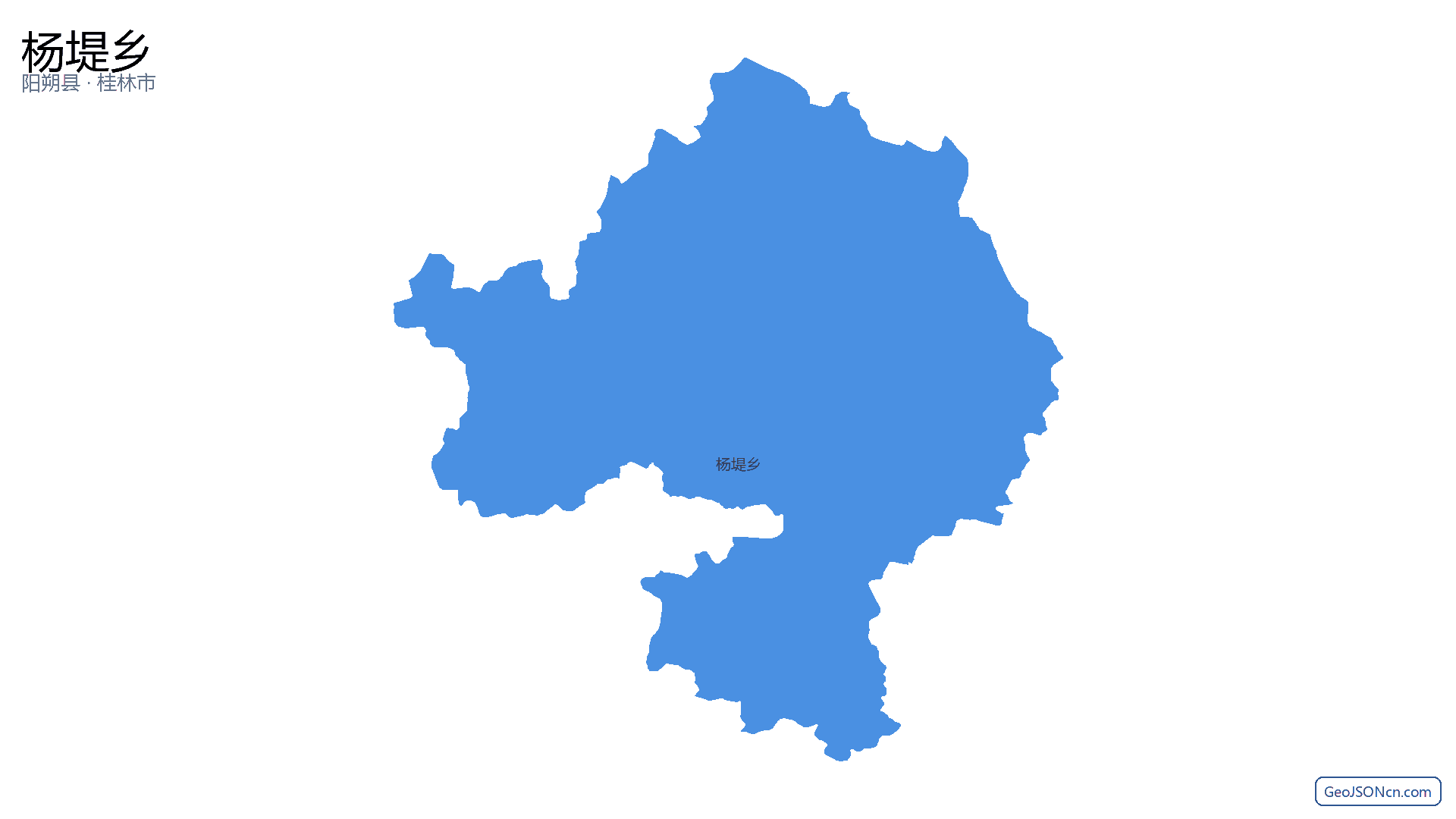 杨堤乡行政区划边界地图（阳朔县·桂林市）,提供GeoJSON、SHP矢量边界数据下载及高清地图大图(PNG/JPG) - GeoJSONcn.com