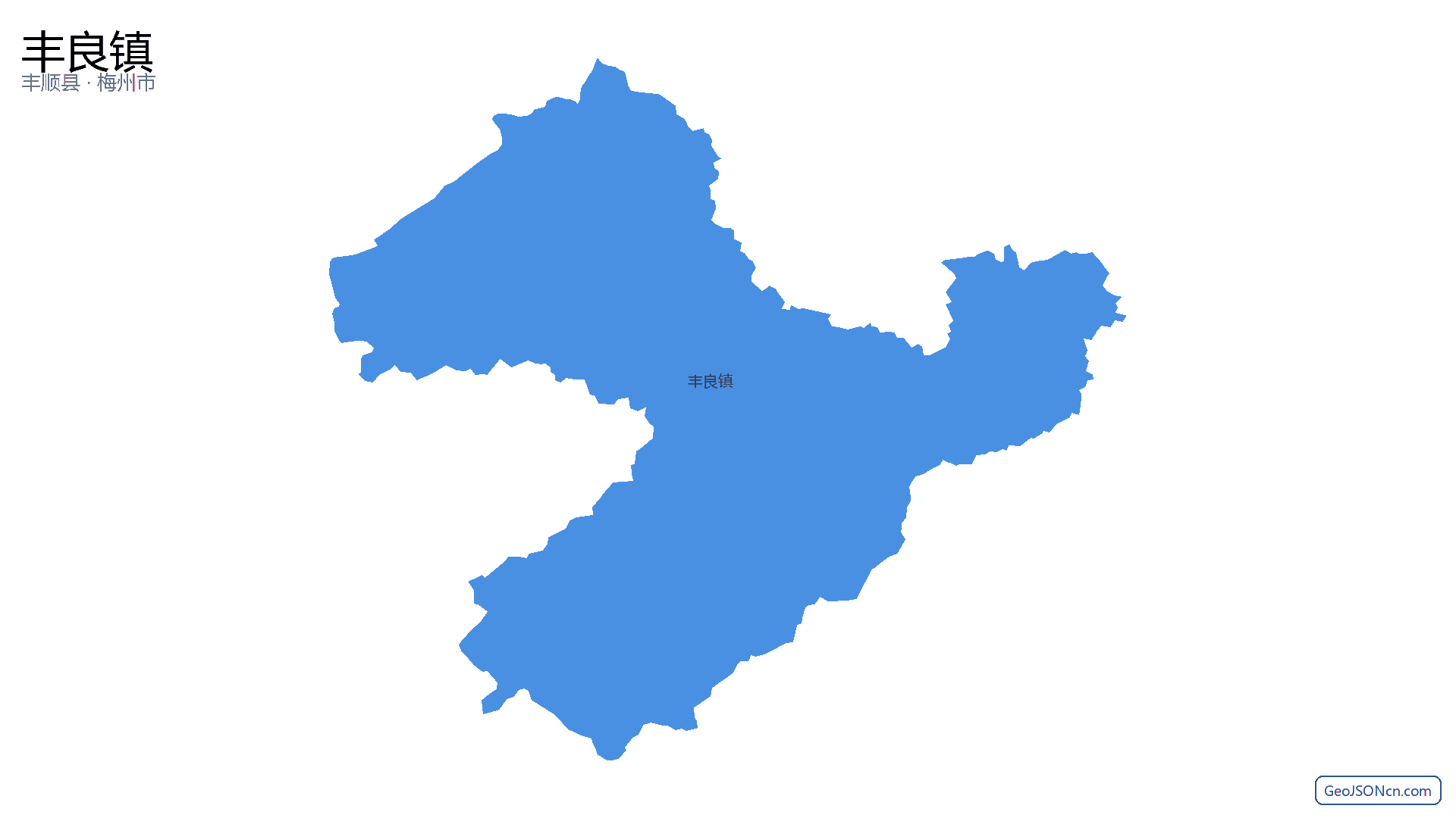 丰良镇行政区划边界地图（丰顺县·梅州市）,提供GeoJSON、SHP矢量边界数据下载及高清地图大图(PNG/JPG) - GeoJSONcn.com