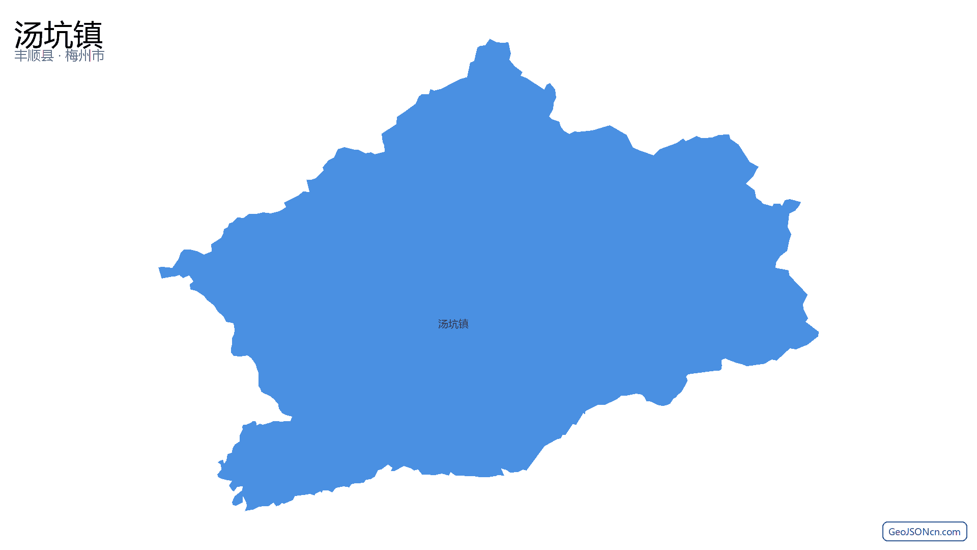 汤坑镇行政区划边界地图（丰顺县·梅州市）,提供GeoJSON、SHP矢量边界数据下载及高清地图大图(PNG/JPG) - GeoJSONcn.com
