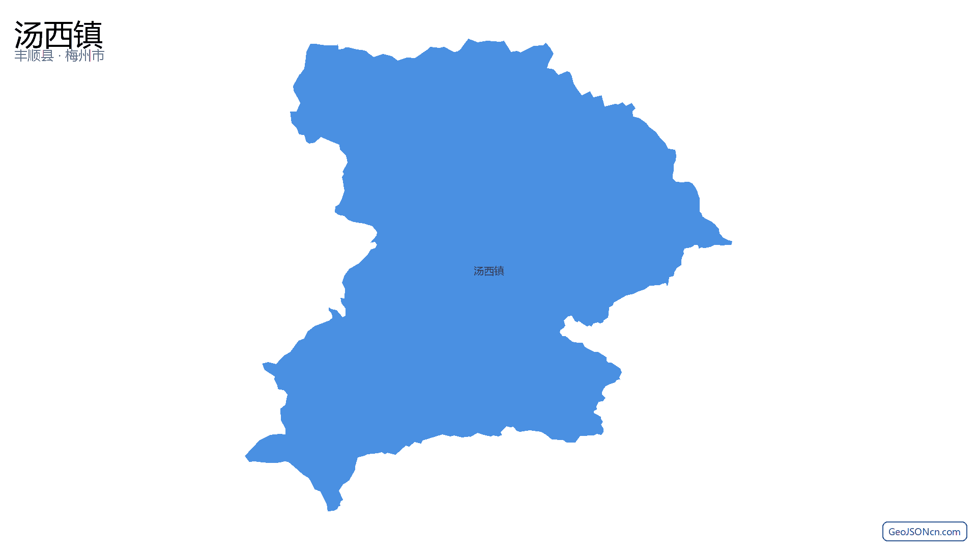 汤西镇行政区划边界地图(丰顺县·梅州市),提供GeoJSON、SHP矢量边界数据下载及高清地图大图(PNG/JPG) - GeoJSONcn.com