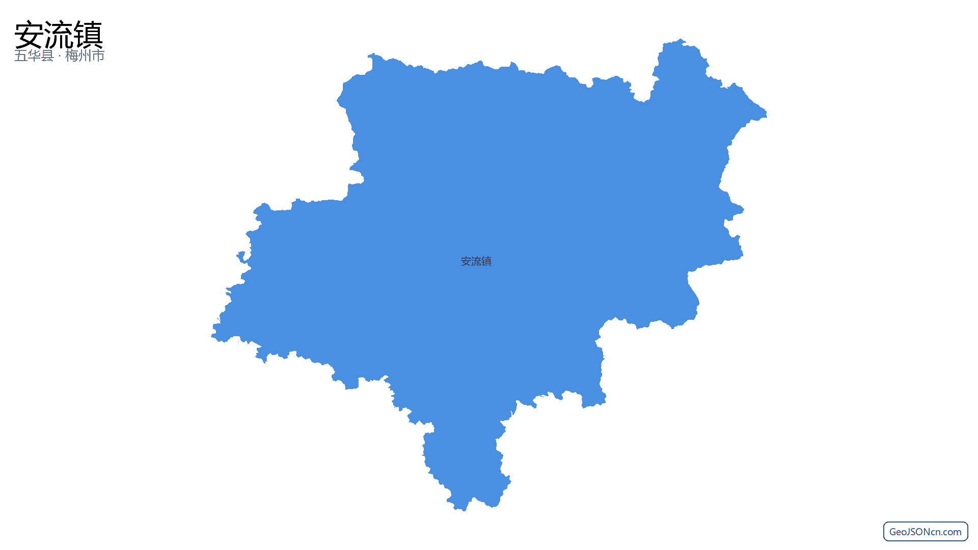 安流镇行政区划边界地图（五华县·梅州市）,提供GeoJSON、SHP矢量边界数据下载及高清地图大图(PNG/JPG) - GeoJSONcn.com