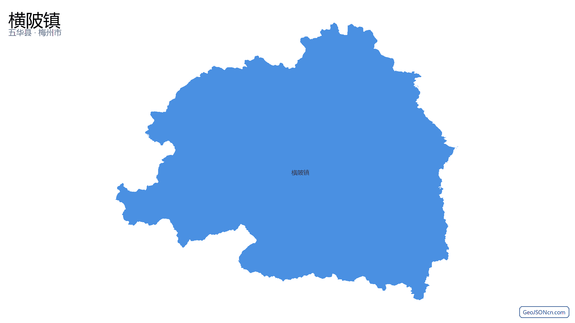 横陂镇行政区划边界地图（五华县·梅州市）,提供GeoJSON、SHP矢量边界数据下载及高清地图大图(PNG/JPG) - GeoJSONcn.com