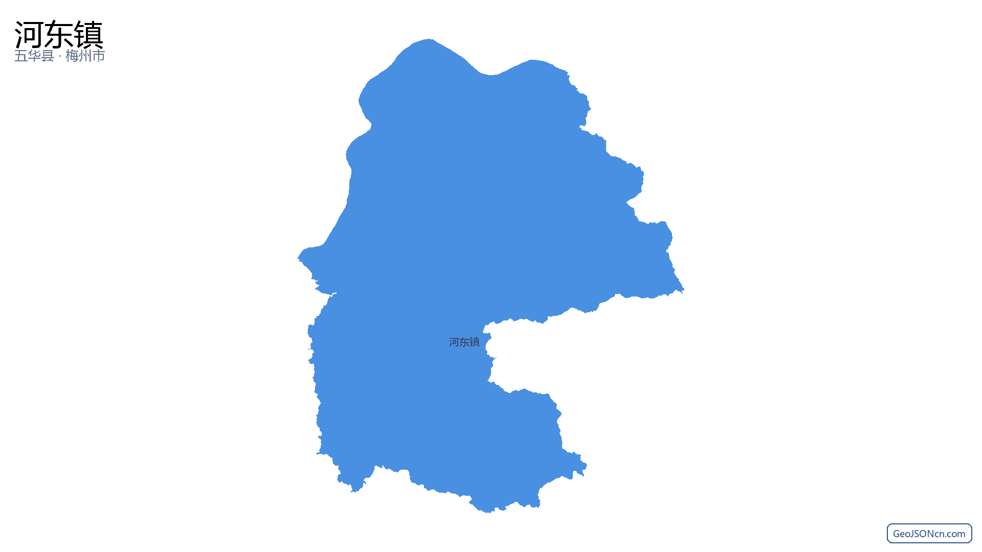 河东镇行政区划边界地图(五华县·梅州市),提供GeoJSON、SHP矢量边界数据下载及高清地图大图(PNG/JPG) - GeoJSONcn.com