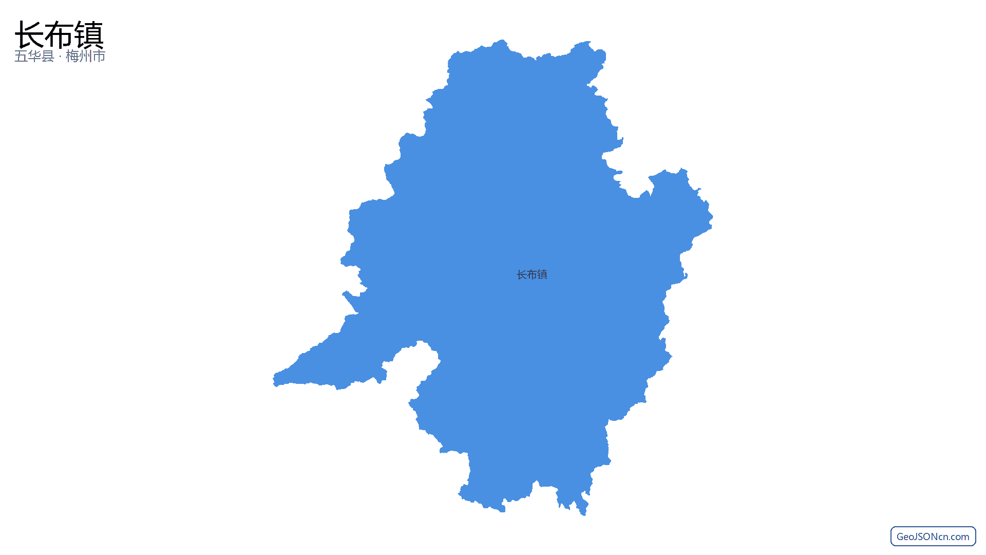 长布镇行政区划边界地图（五华县·梅州市）,提供GeoJSON、SHP矢量边界数据下载及高清地图大图(PNG/JPG) - GeoJSONcn.com