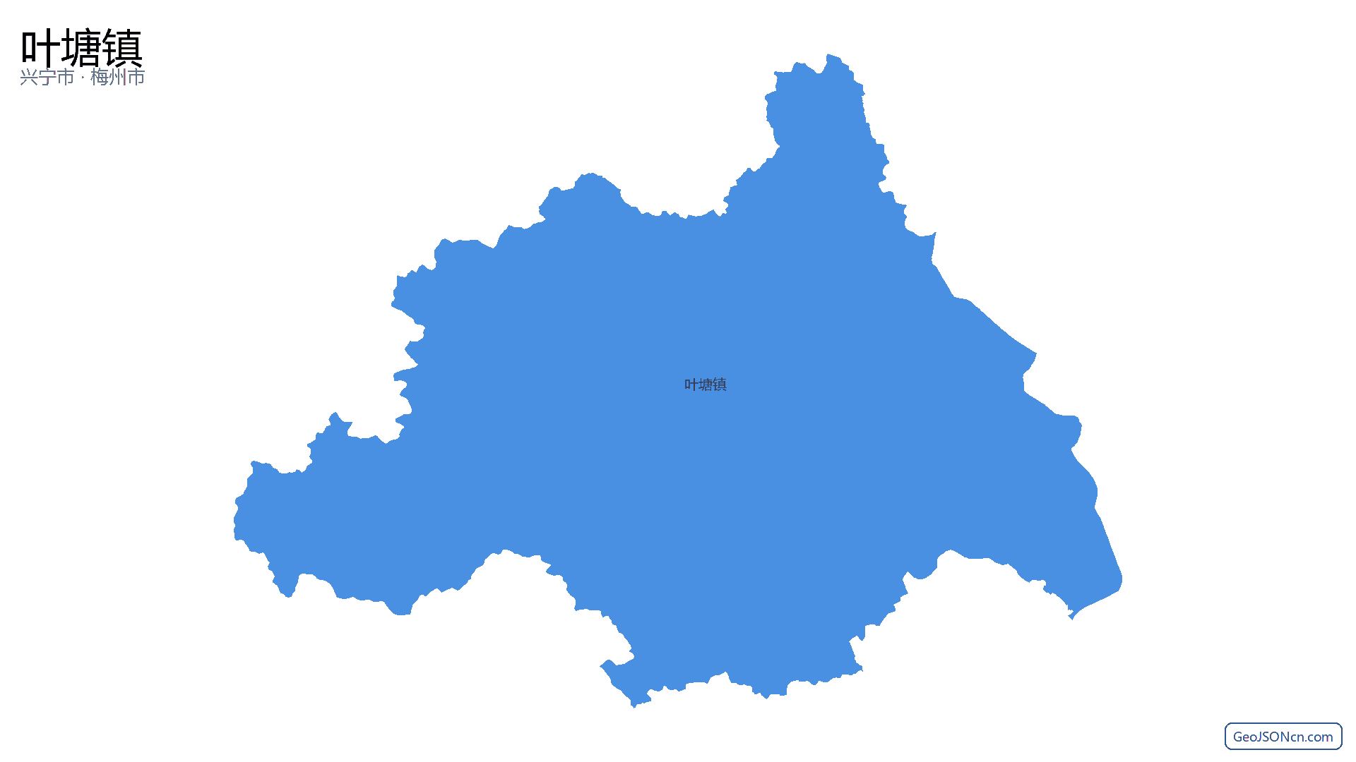 叶塘镇行政区划边界地图（兴宁市·梅州市）,提供GeoJSON、SHP矢量边界数据下载及高清地图大图(PNG/JPG) - GeoJSONcn.com