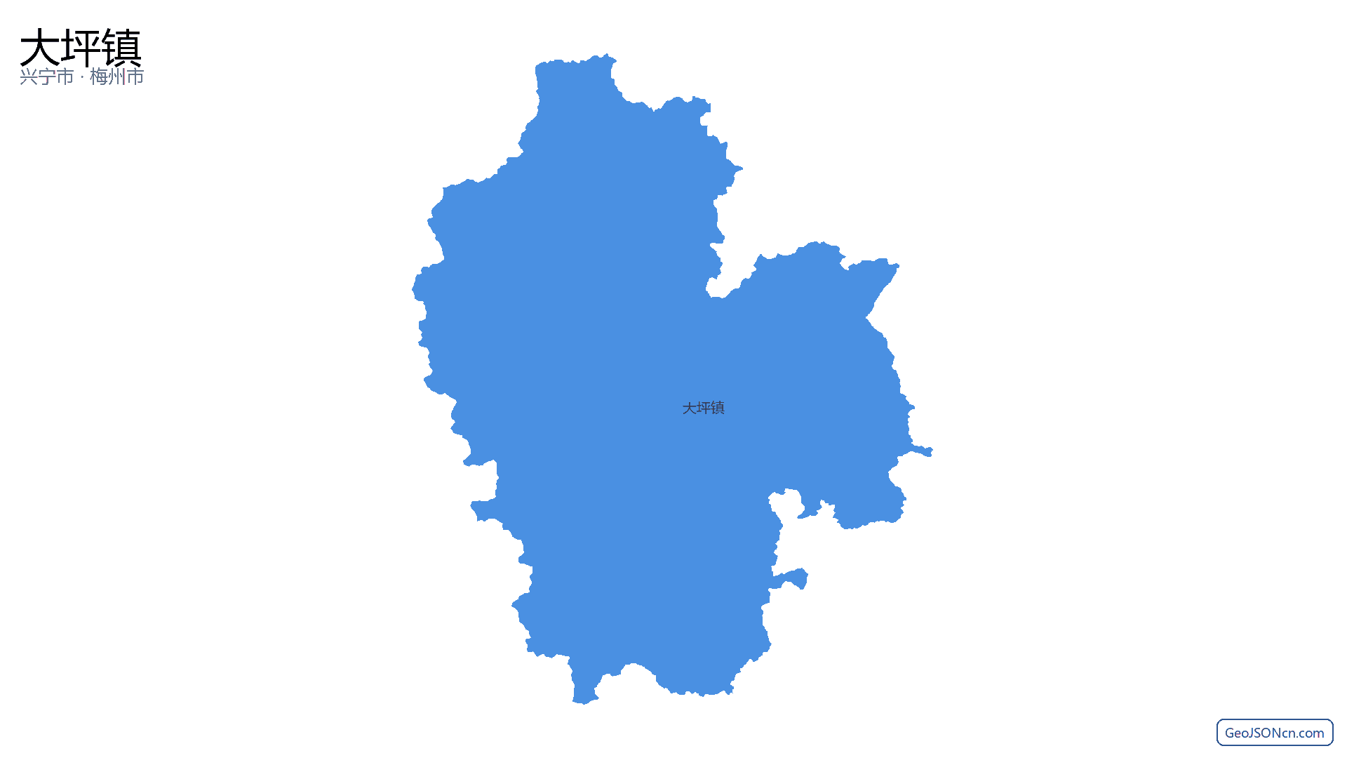 大坪镇行政区划边界地图(兴宁市·梅州市),提供GeoJSON、SHP矢量边界数据下载及高清地图大图(PNG/JPG) - GeoJSONcn.com