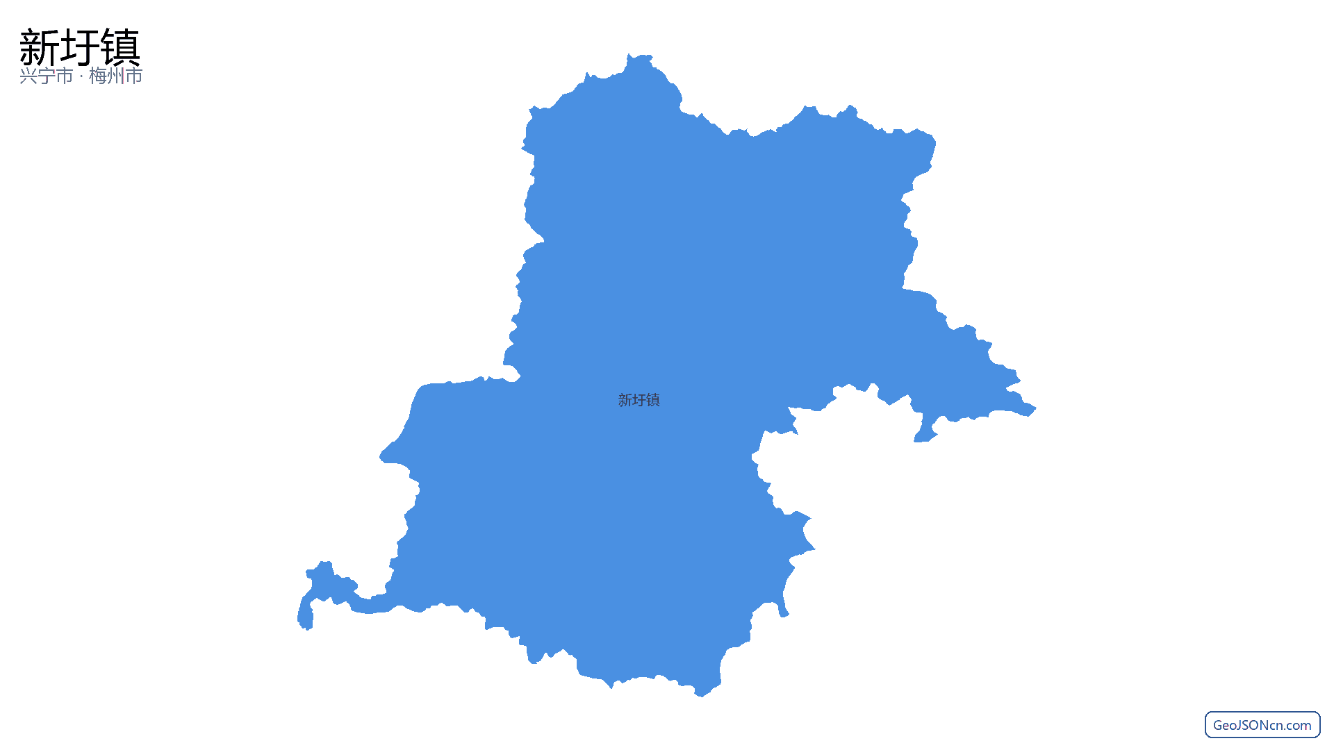 新圩镇行政区划边界地图(兴宁市·梅州市),提供GeoJSON、SHP矢量边界数据下载及高清地图大图(PNG/JPG) - GeoJSONcn.com