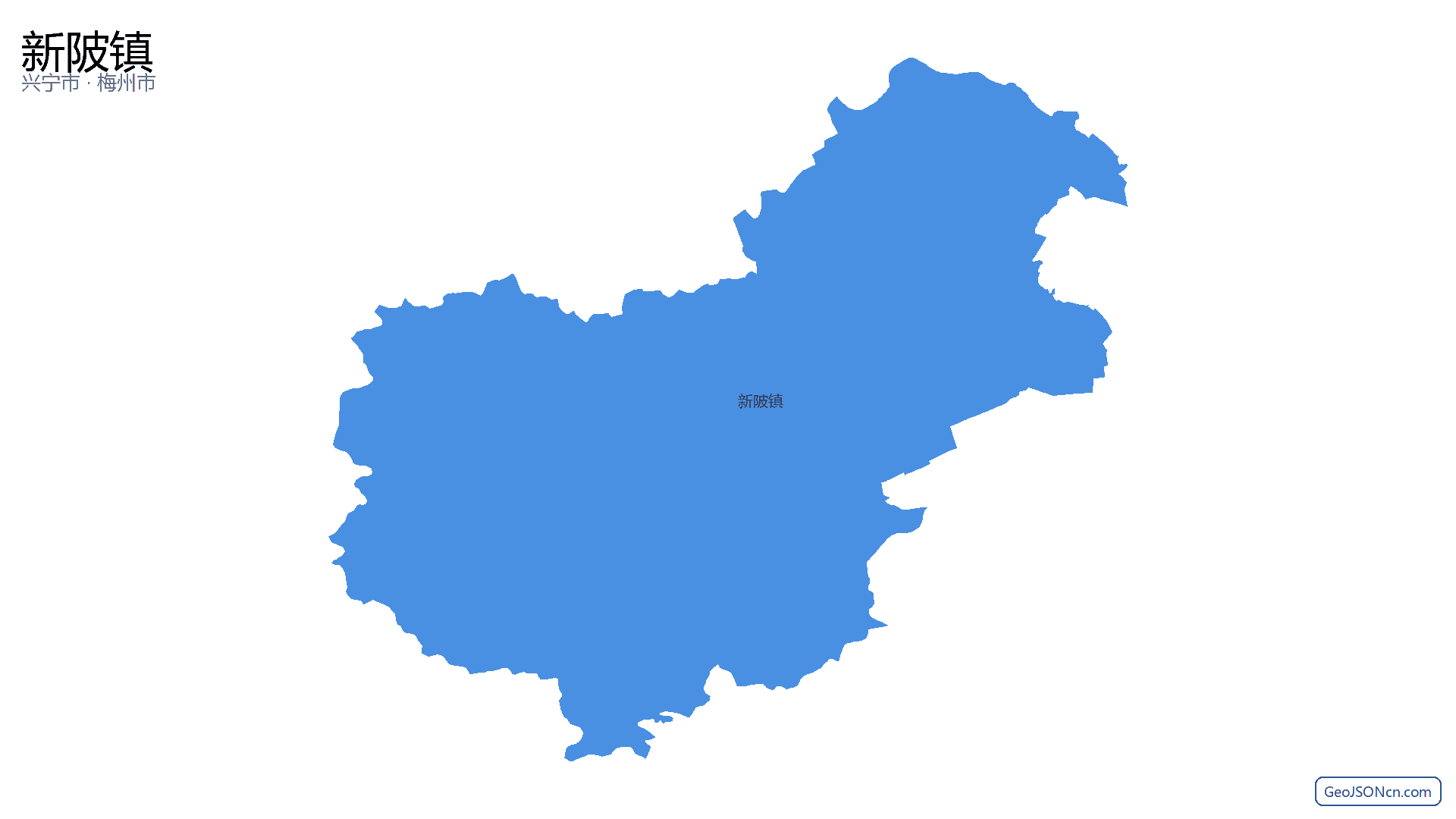 新陂镇行政区划边界地图（兴宁市·梅州市）,提供GeoJSON、SHP矢量边界数据下载及高清地图大图(PNG/JPG) - GeoJSONcn.com