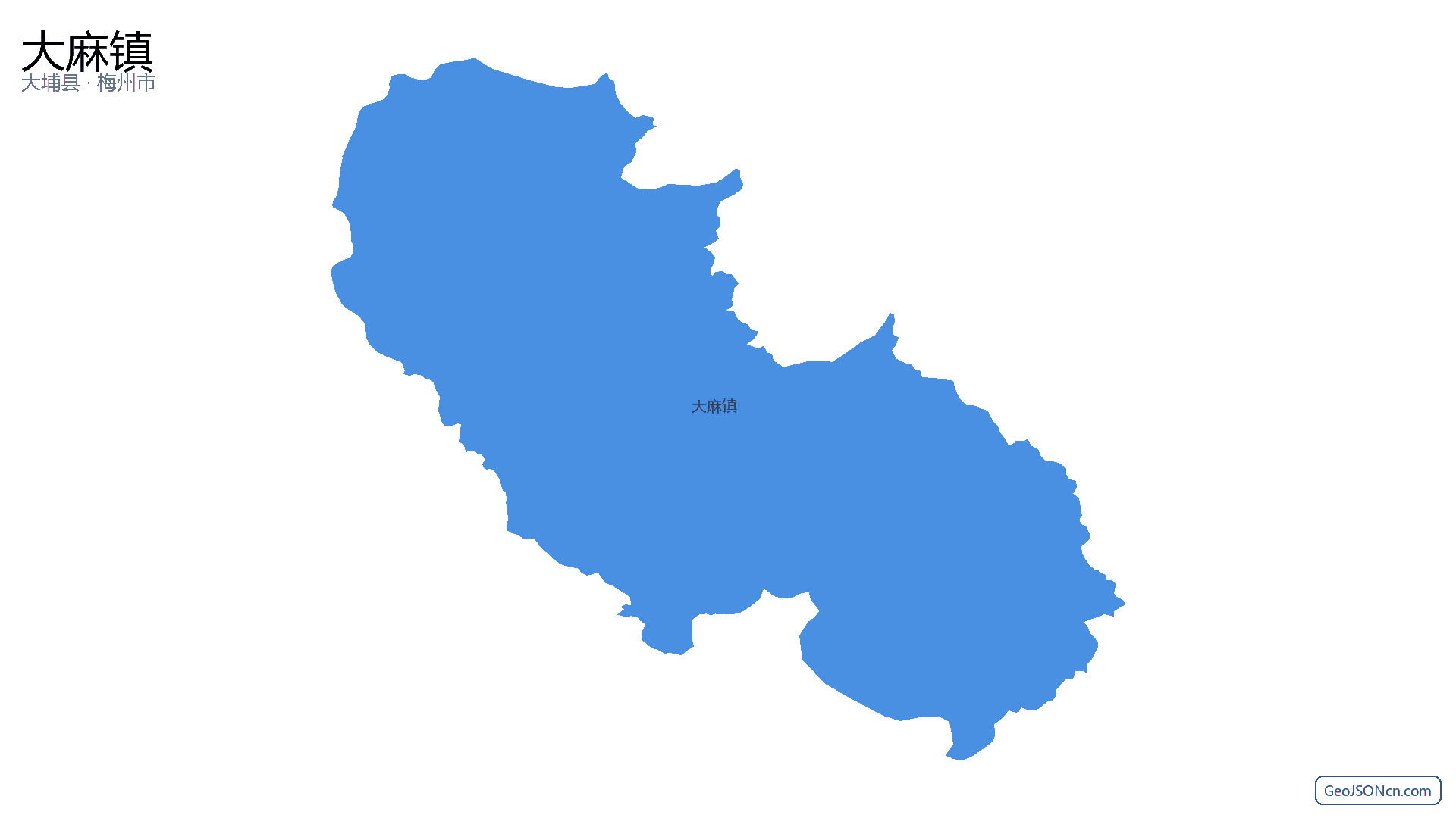 大麻镇行政区划边界地图(大埔县·梅州市),提供GeoJSON、SHP矢量边界数据下载及高清地图大图(PNG/JPG) - GeoJSONcn.com