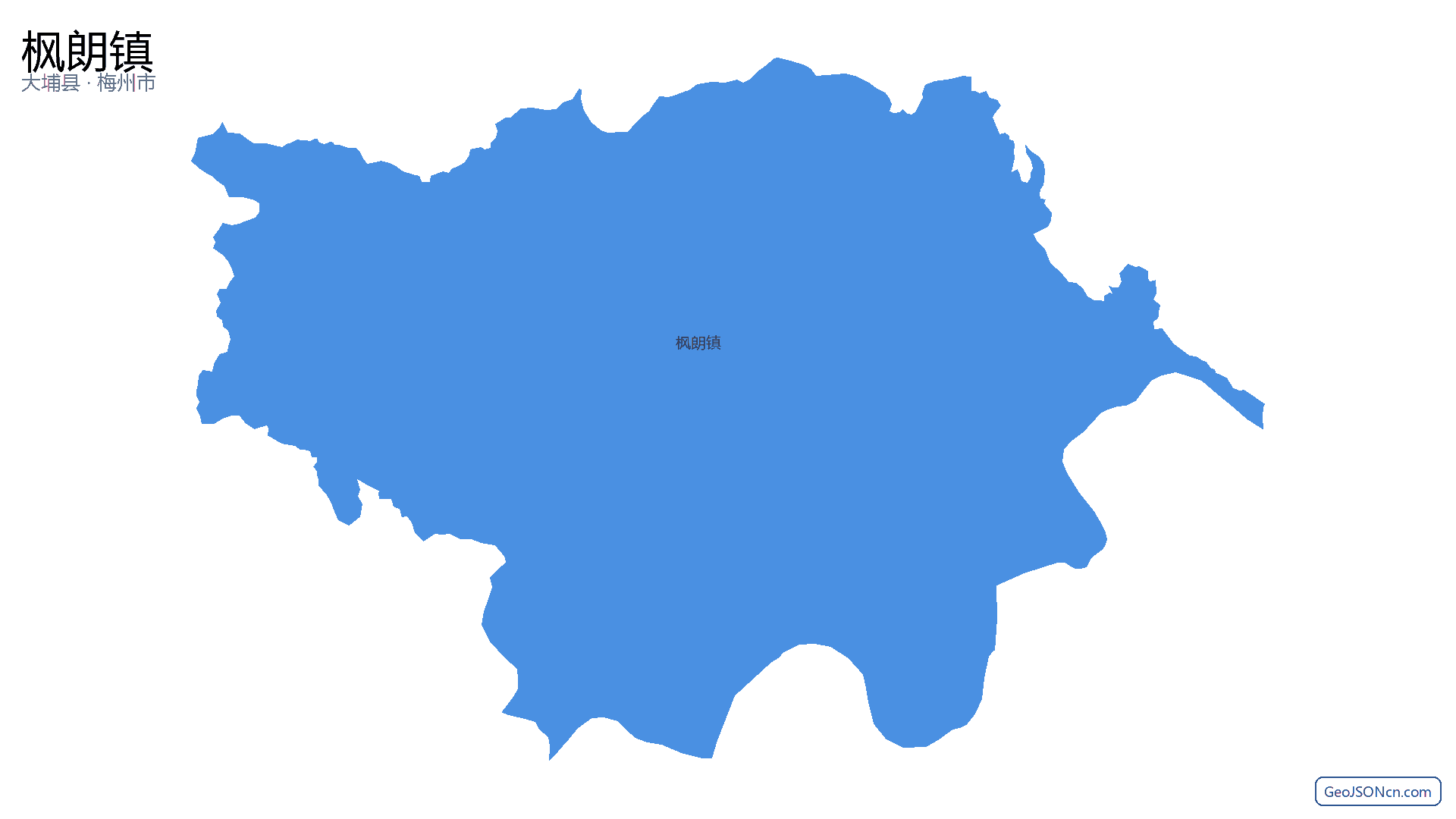 枫朗镇行政区划边界地图（大埔县·梅州市）,提供GeoJSON、SHP矢量边界数据下载及高清地图大图(PNG/JPG) - GeoJSONcn.com