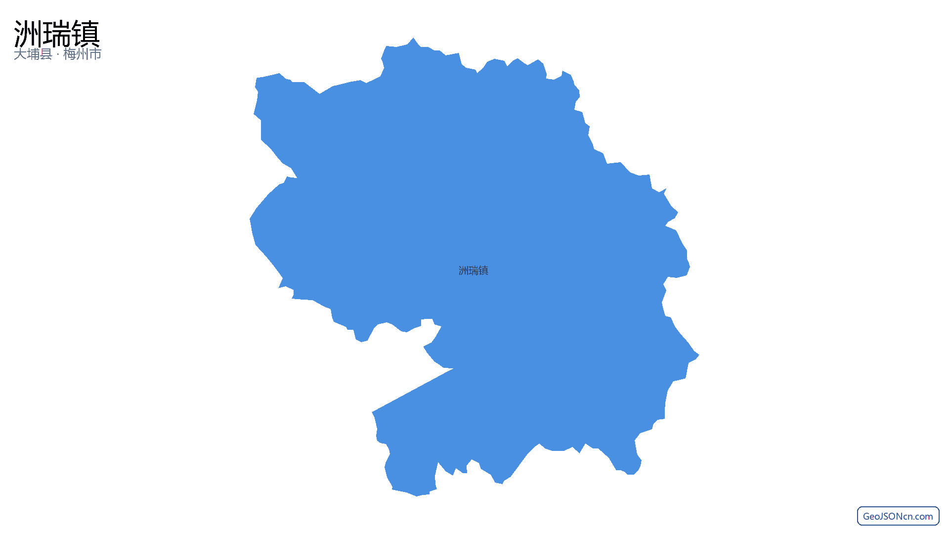洲瑞镇行政区划边界地图(大埔县·梅州市),提供GeoJSON、SHP矢量边界数据下载及高清地图大图(PNG/JPG) - GeoJSONcn.com