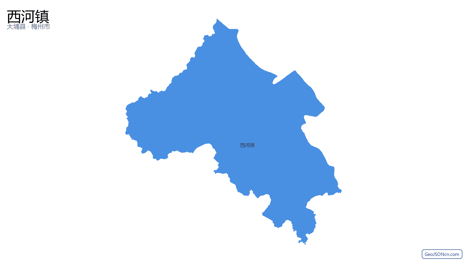 西河镇行政区划边界地图（大埔县·梅州市）,提供GeoJSON、SHP矢量边界数据下载及高清地图大图(PNG/JPG) - GeoJSONcn.com
