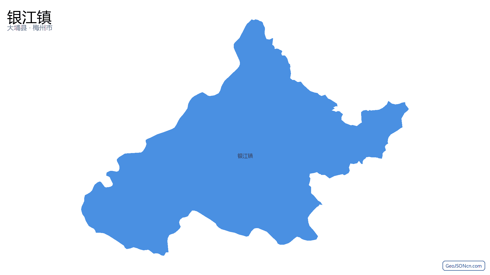 银江镇行政区划边界地图（大埔县·梅州市）,提供GeoJSON、SHP矢量边界数据下载及高清地图大图(PNG/JPG) - GeoJSONcn.com