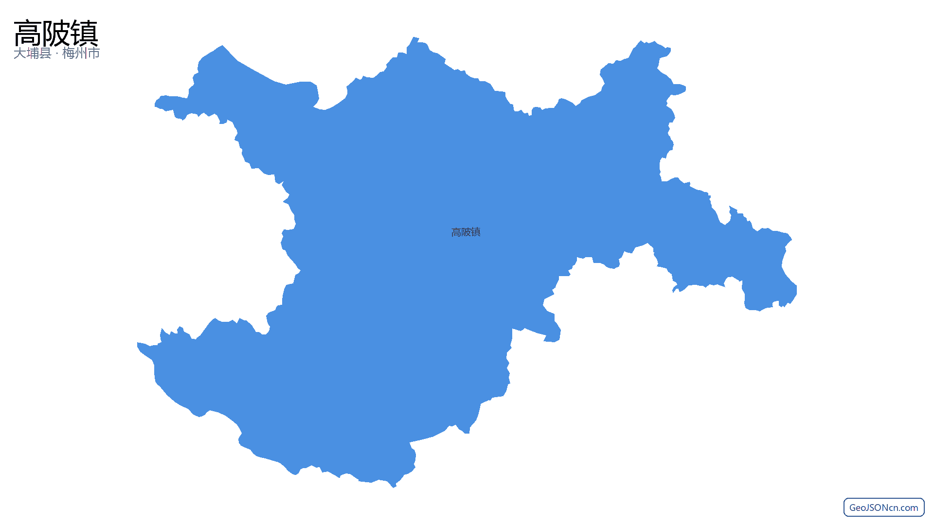 高陂镇行政区划边界地图（大埔县·梅州市）,提供GeoJSON、SHP矢量边界数据下载及高清地图大图(PNG/JPG) - GeoJSONcn.com
