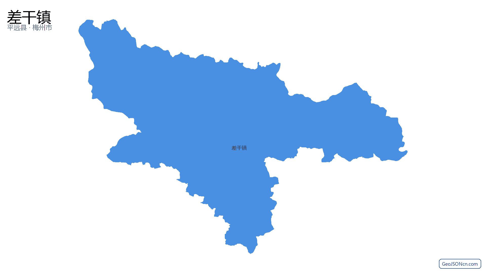 差干镇行政区划边界地图（平远县·梅州市）,提供GeoJSON、SHP矢量边界数据下载及高清地图大图(PNG/JPG) - GeoJSONcn.com