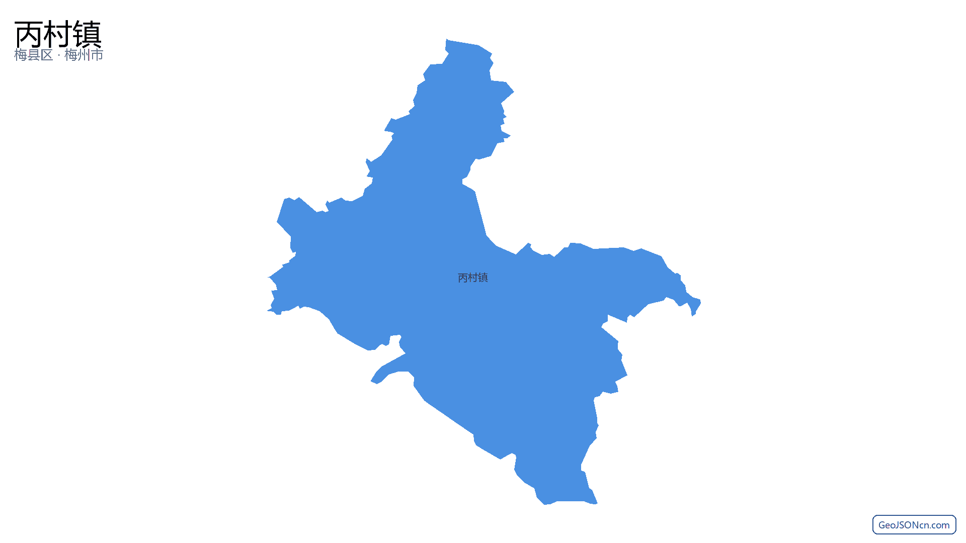 丙村镇行政区划边界地图（梅县区·梅州市）,提供GeoJSON、SHP矢量边界数据下载及高清地图大图(PNG/JPG) - GeoJSONcn.com