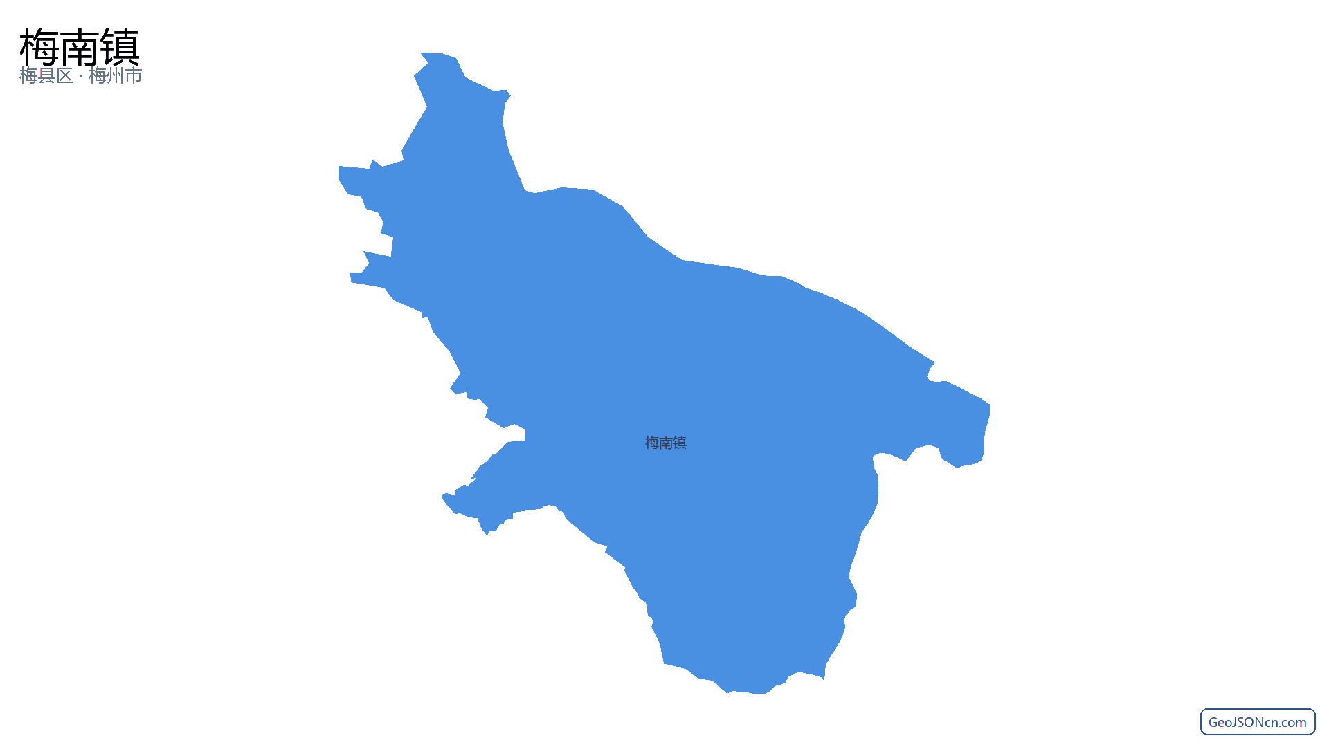 梅南镇行政区划边界地图(梅县区·梅州市),提供GeoJSON、SHP矢量边界数据下载及高清地图大图(PNG/JPG) - GeoJSONcn.com