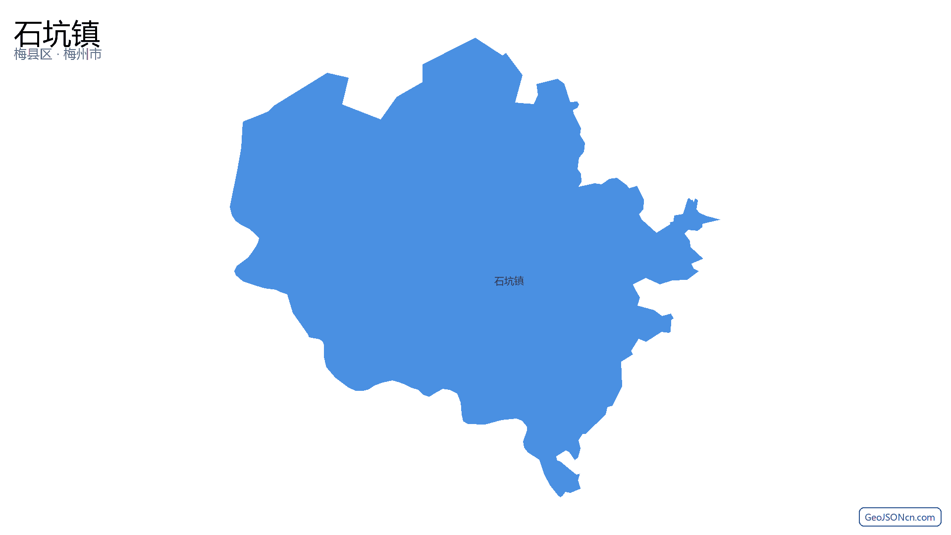 石坑镇行政区划边界地图(梅县区·梅州市),提供GeoJSON、SHP矢量边界数据下载及高清地图大图(PNG/JPG) - GeoJSONcn.com