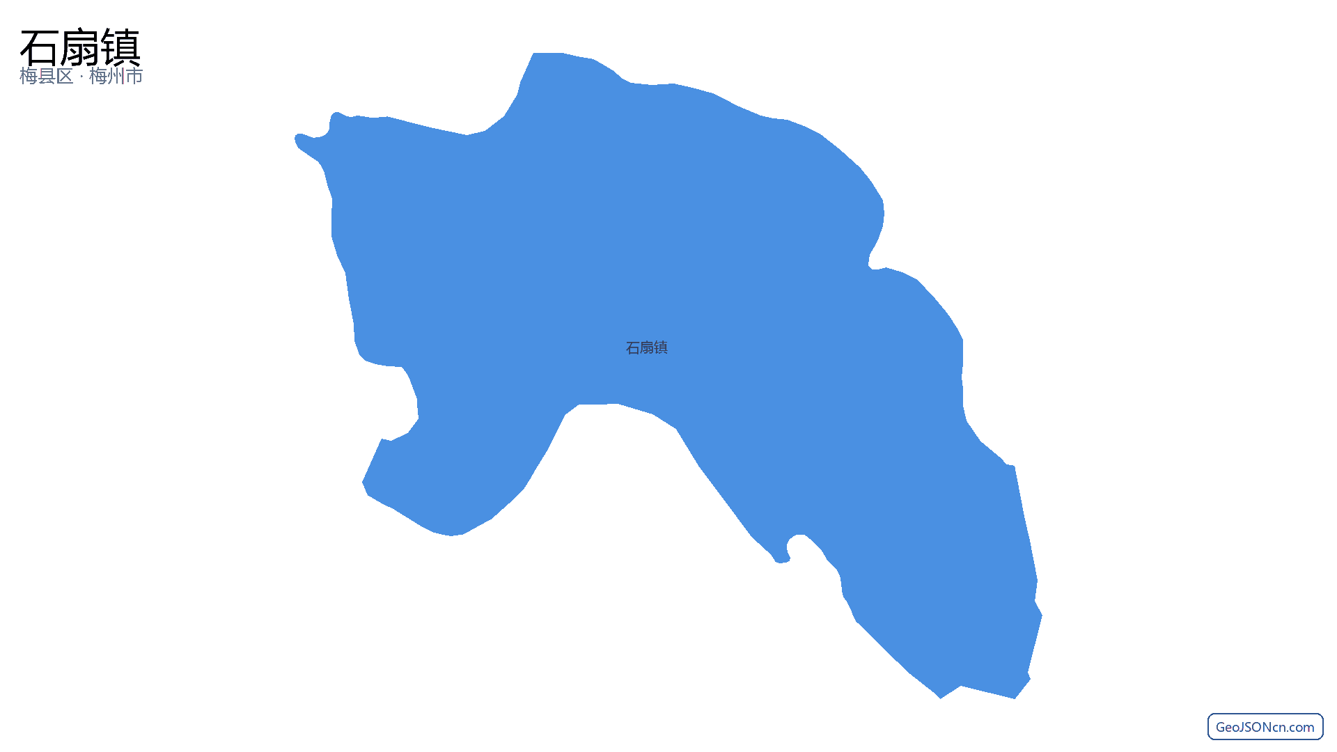 石扇镇行政区划边界地图（梅县区·梅州市）,提供GeoJSON、SHP矢量边界数据下载及高清地图大图(PNG/JPG) - GeoJSONcn.com
