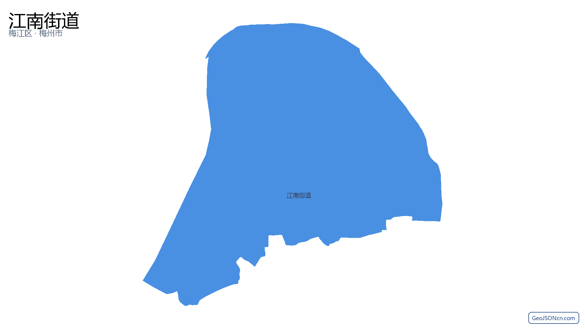 江南街道行政区划边界地图（梅江区·梅州市）,提供GeoJSON、SHP矢量边界数据下载及高清地图大图(PNG/JPG) - GeoJSONcn.com