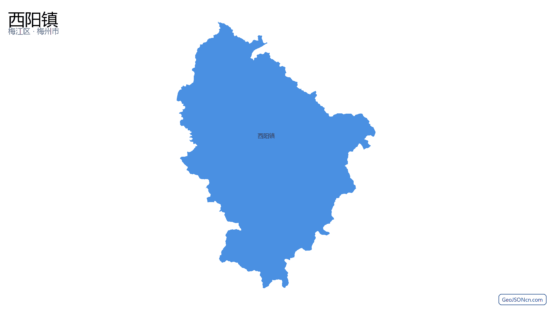 西阳镇行政区划边界地图（梅江区·梅州市）,提供GeoJSON、SHP矢量边界数据下载及高清地图大图(PNG/JPG) - GeoJSONcn.com