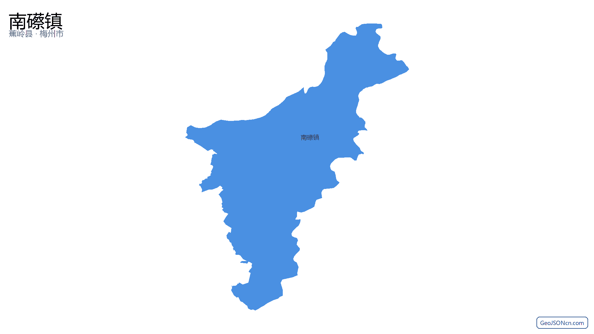 南礤镇行政区划边界地图（蕉岭县·梅州市）,提供GeoJSON、SHP矢量边界数据下载及高清地图大图(PNG/JPG) - GeoJSONcn.com