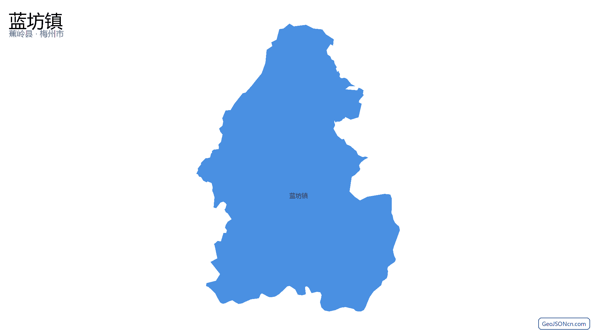蓝坊镇行政区划边界地图（蕉岭县·梅州市）,提供GeoJSON、SHP矢量边界数据下载及高清地图大图(PNG/JPG) - GeoJSONcn.com